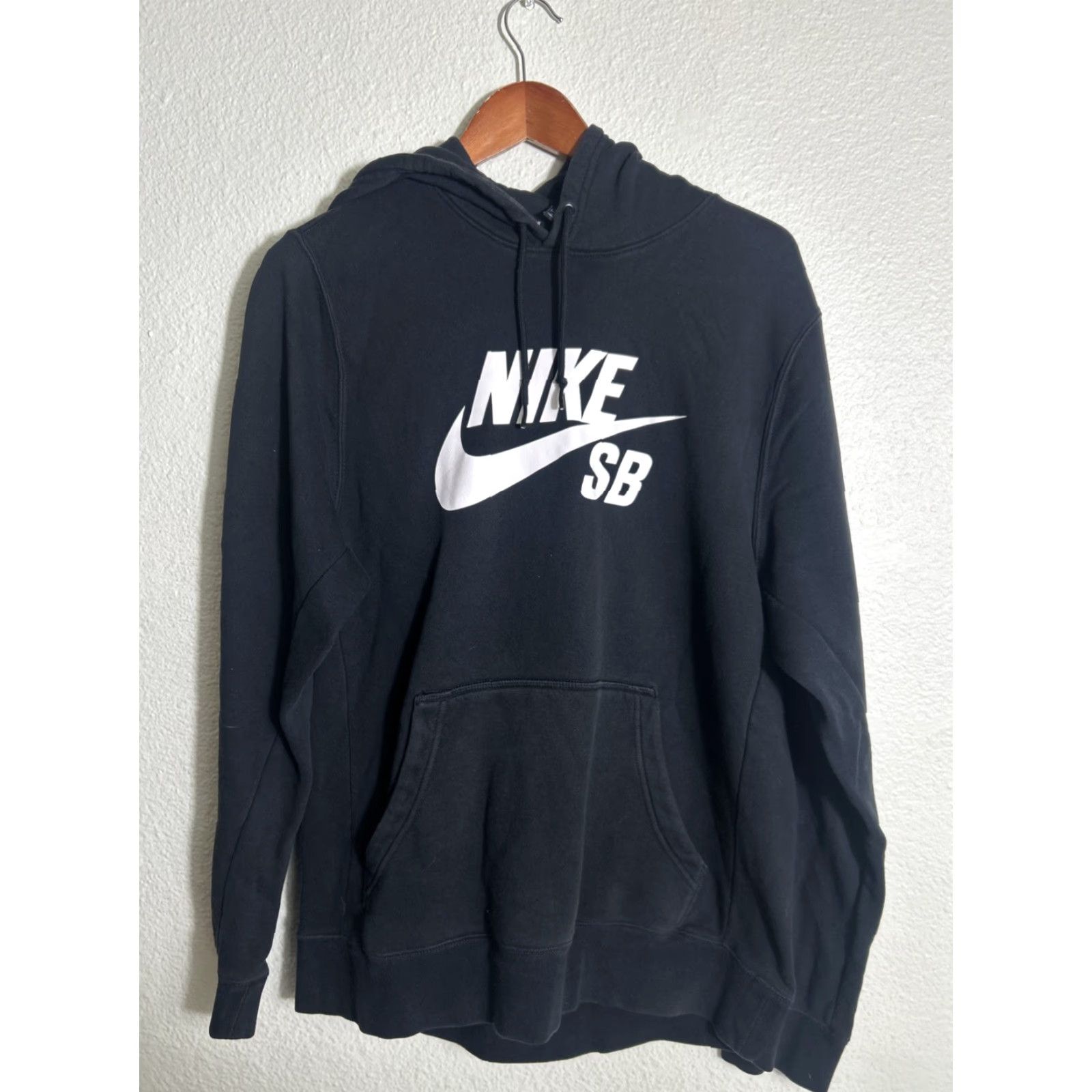 Nike Nike SB Icon Hoodie Men L Black Pullover Fleece Logo Graphic Print Cut Crew Neck Pockets Skateboarding Size US L / EU 52-54 / 3 - 2 Thumbnail