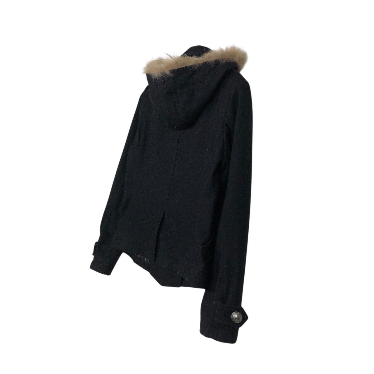 PPFM 📌Rich Black Wool Biker Jacket PPFM Mink Fur Hoodie Size US M / EU 48-50 / 2 - 12 Thumbnail