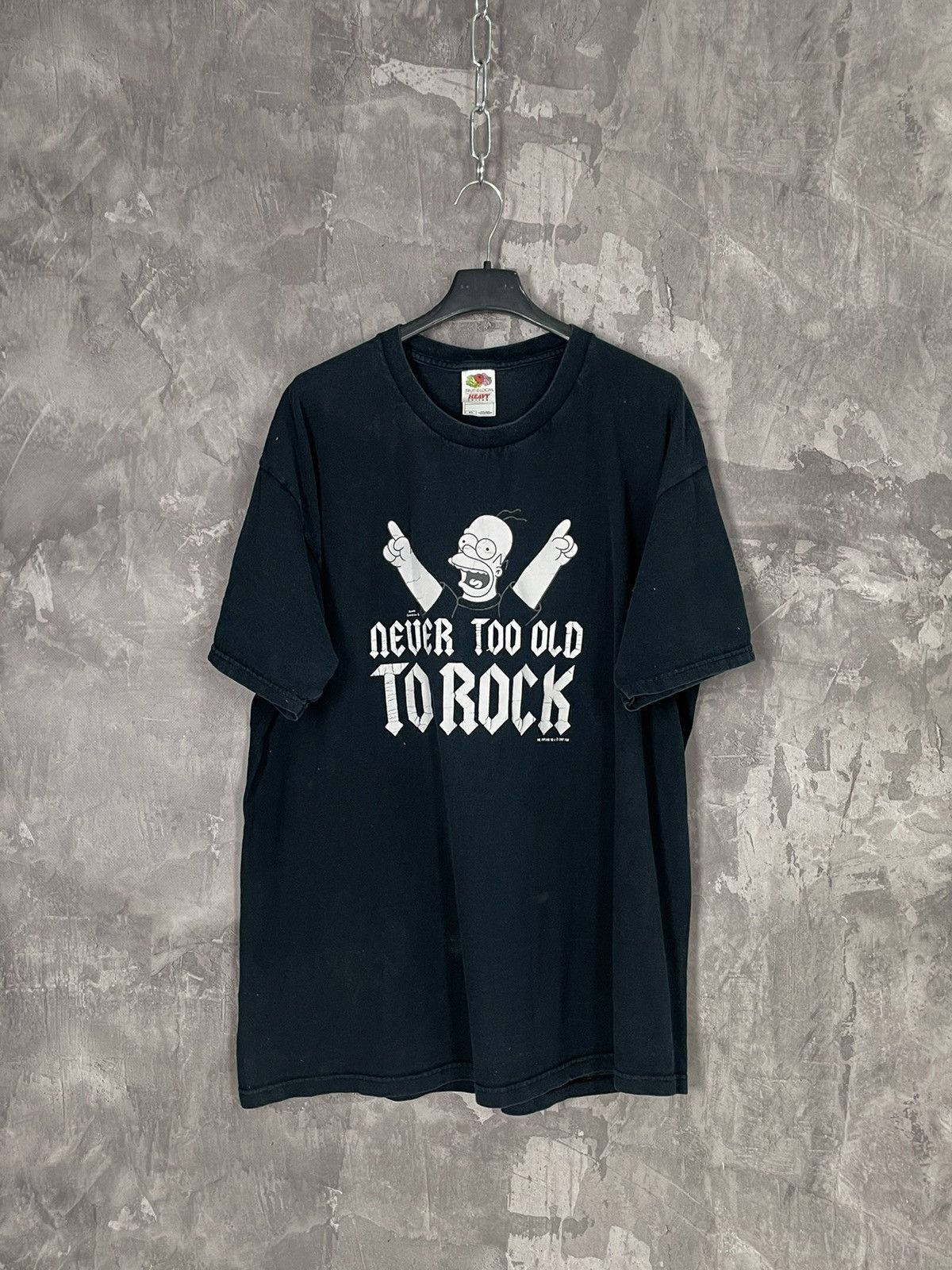 The Simpsons × Vintage Vintage Homer Simpson Never Too Old To Rock faded t shirt Size US XL / EU 56 / 4 - 1 Thumbnail