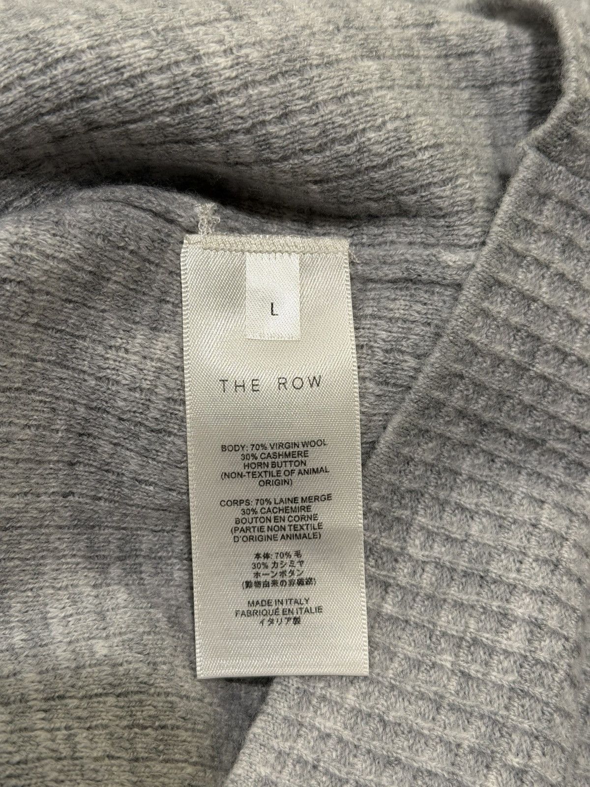 The Row The Row Barkley Wool/Cashmere Grey Button Waffle-Knit Shirt Size US L / EU 52-54 / 3 - 15 Thumbnail