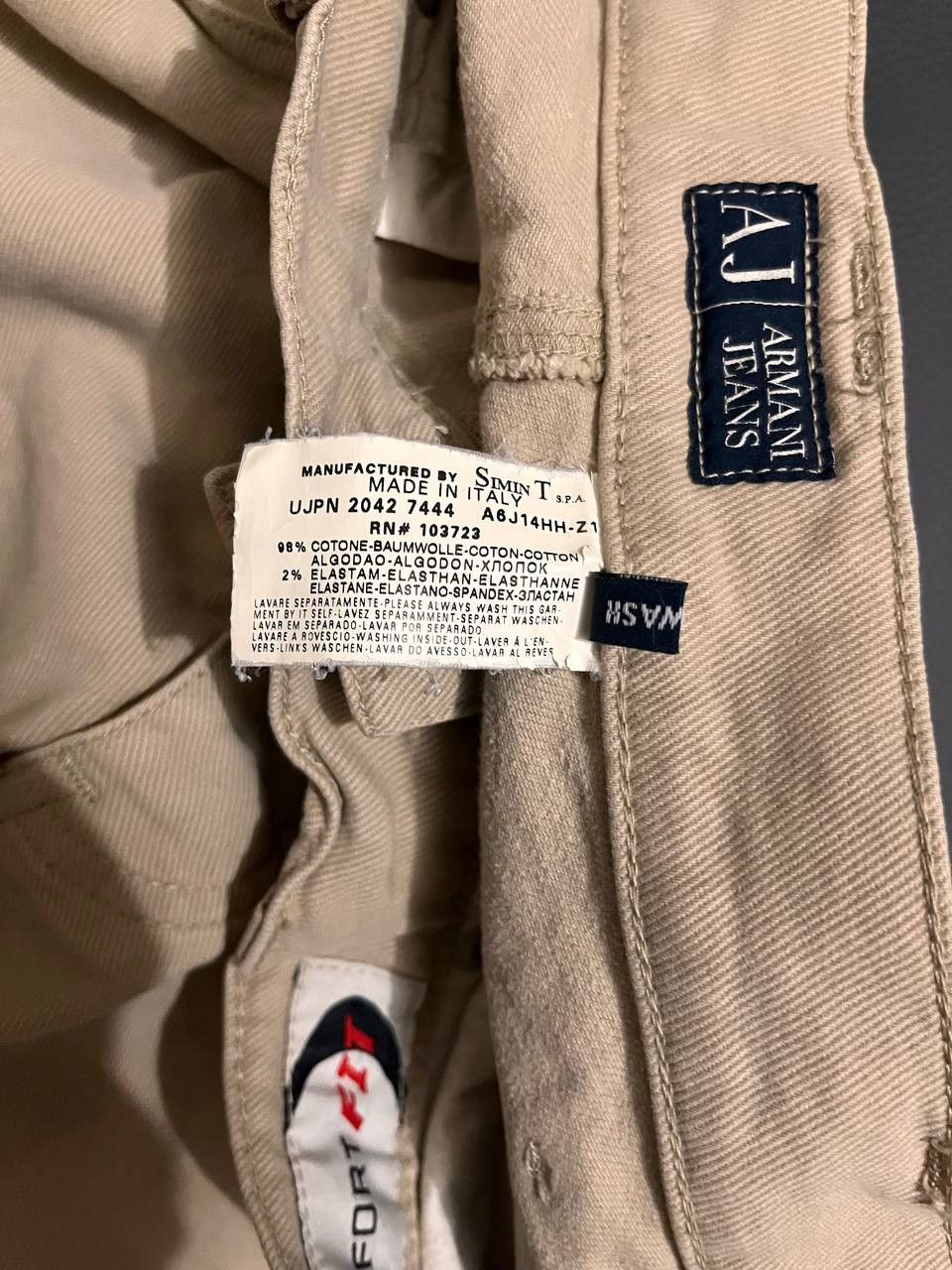 Designer × Giorgio Armani Vintage Armani Jeans Metal Logo Brown Denim Pants Beige Size US 34 / EU 50 - 6 Thumbnail
