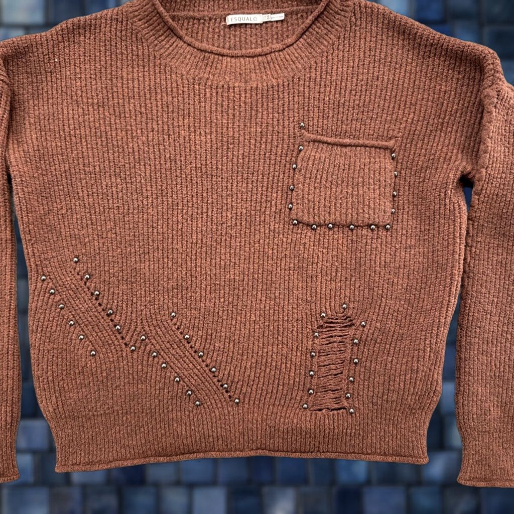 Vintage Esqualo Distressed Knit Brown Pullover Sweater Women’s XS Size Brown Knit Pullover Regular Women Esqualo Pullover Sweater XS Size XS / US 0-2 / IT 36-38 - 1 Thumbnail
