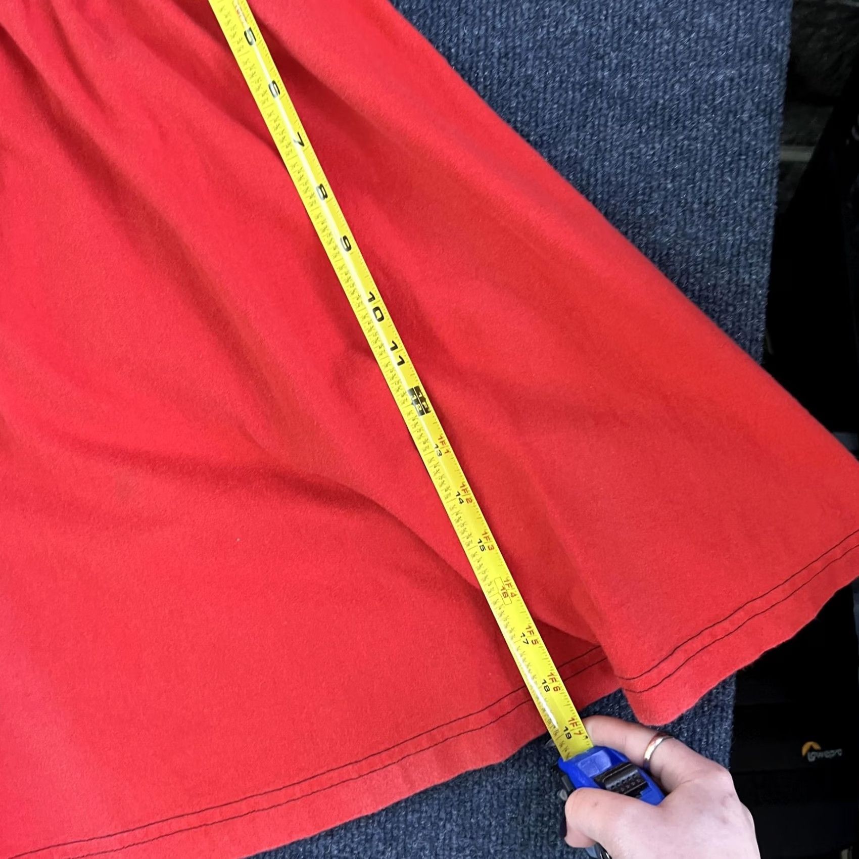 Vintage VINTAGE River Stone Skirt Womens Medium Red Cotton Skater Mini Elastic Waist Size 32" / US 10 / IT 46 - 7 Thumbnail