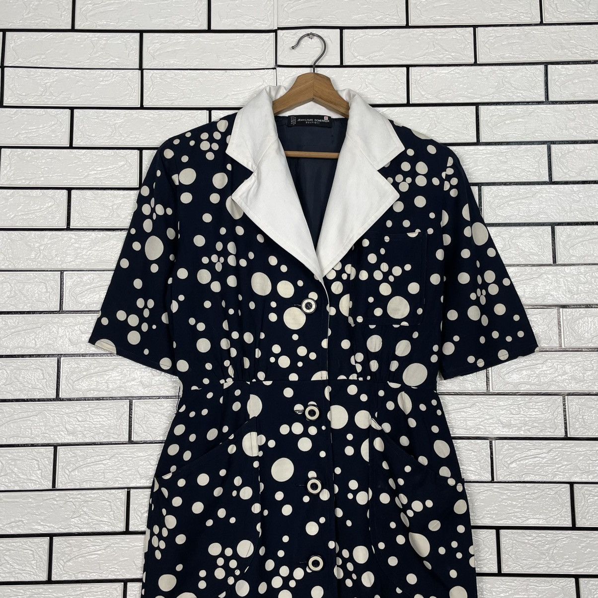 Jean-Louis Scherrer Vintage 80s Jean Louis Scherrer Polka Dot Design Dress Size M / US 6-8 / IT 42-44 - 3 Thumbnail