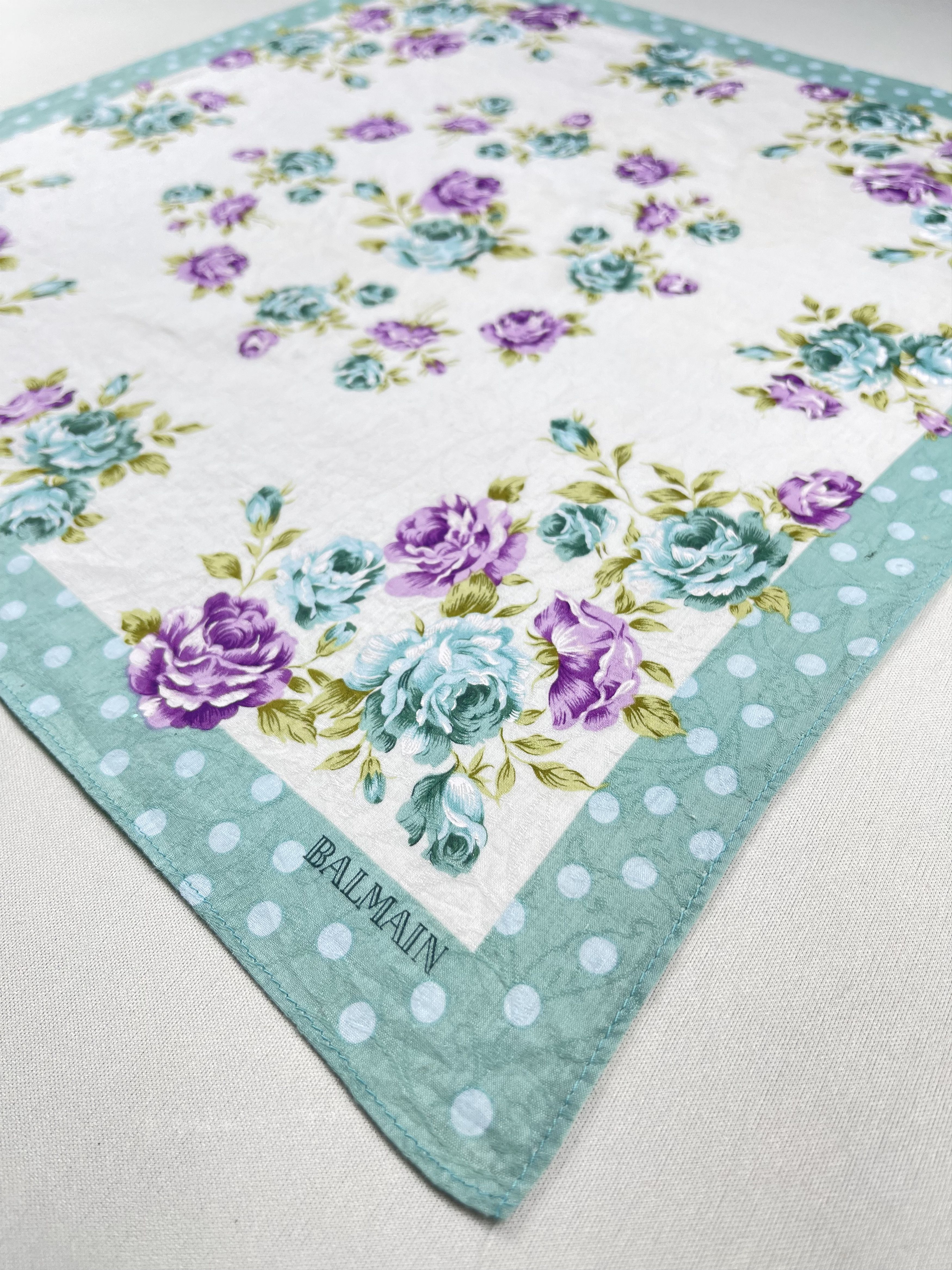 Balmain Vintage Balmain Handkerchief Pocket Square Bandana HM0056 Size ONE SIZE - 4 Thumbnail