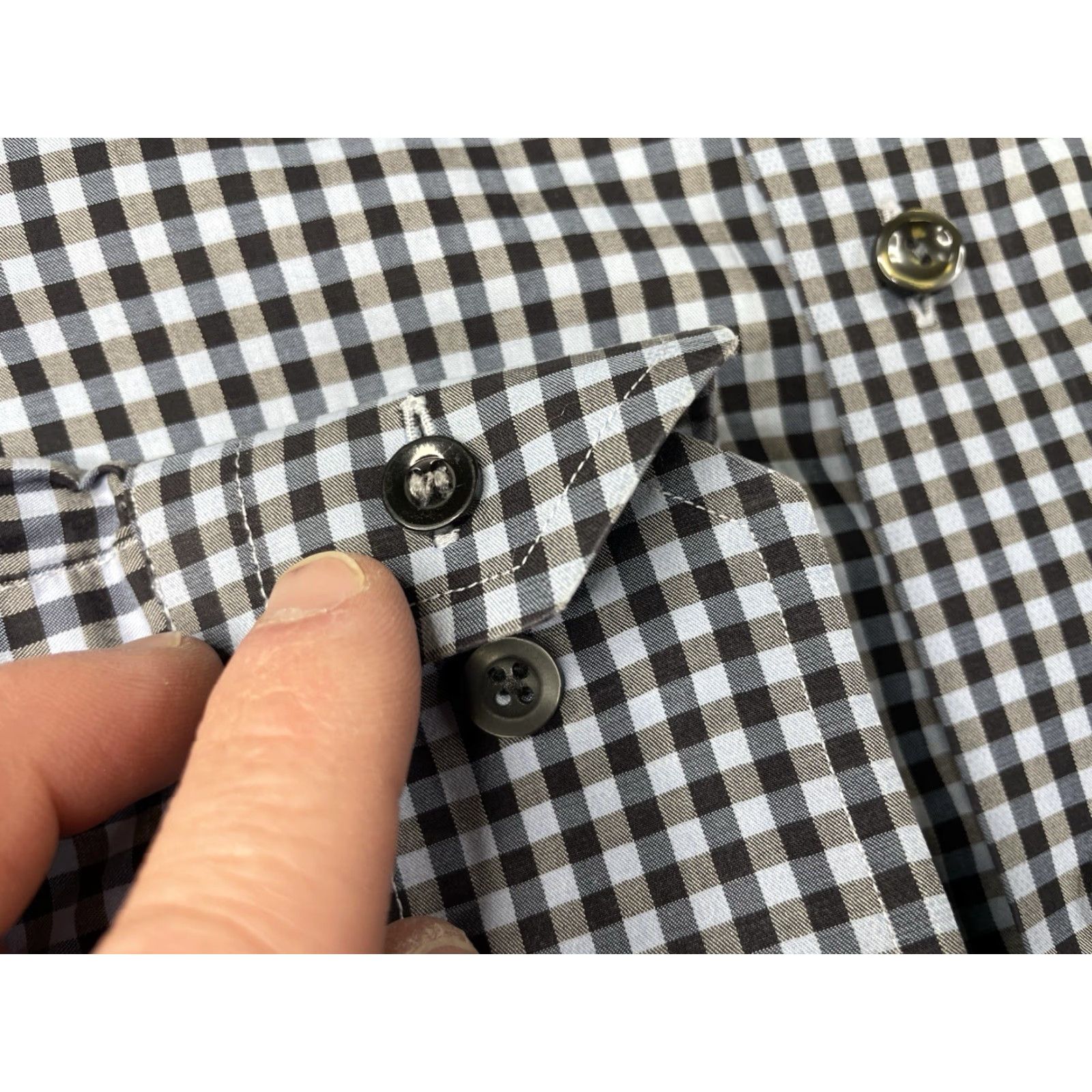 Eton Eton Shirt Mens 16.5 42 Gingham Check Plaid Contemporary Long Sleeve Dress Shirt Regular Collar Spread Barrel Cuff Multicolor Mens Size 46R - 4 Thumbnail