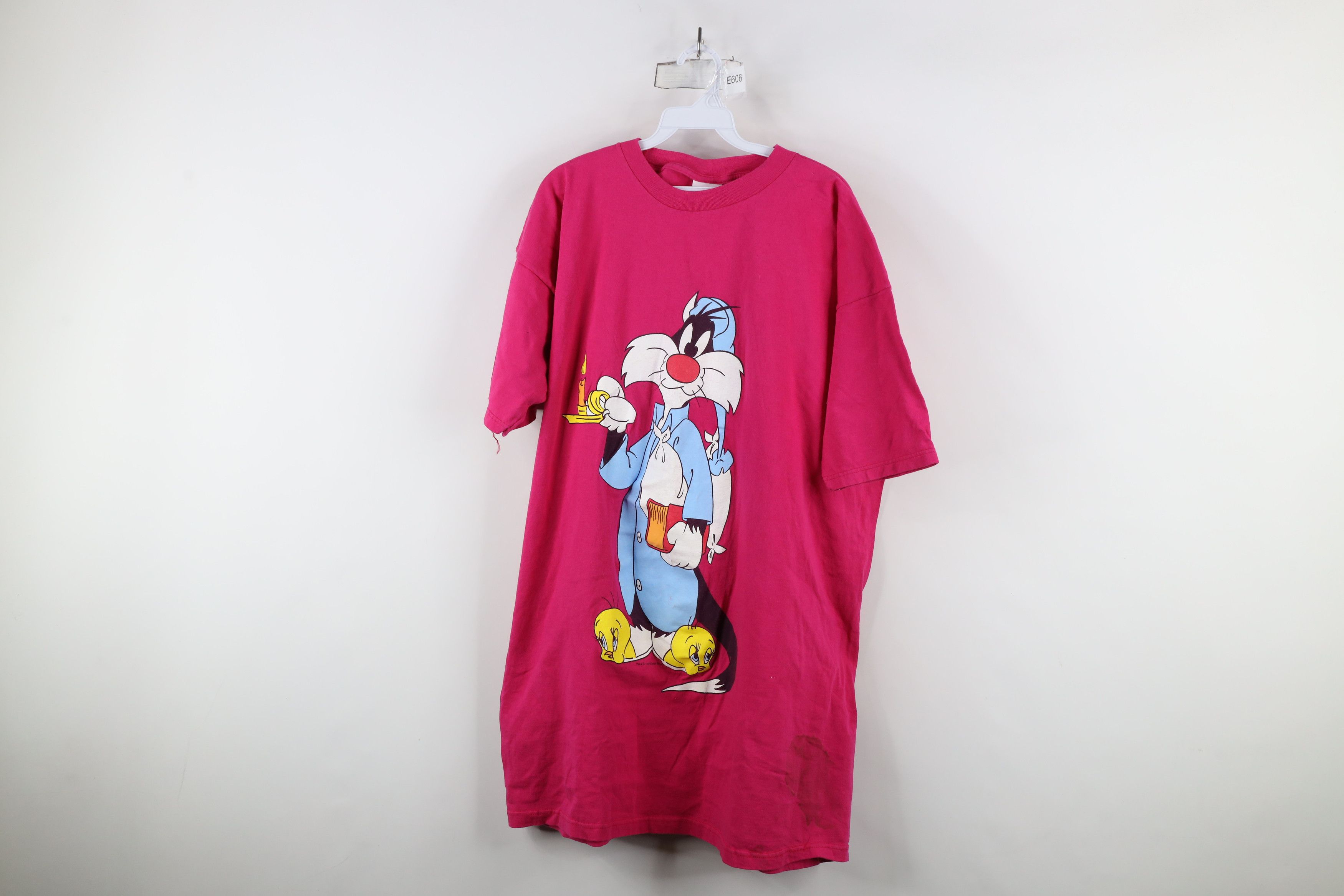 Vintage Vintage 90s Looney Tunes Sylvester Tweety Bird Sleep T-Shirt Size ONE SIZE - 1 Thumbnail