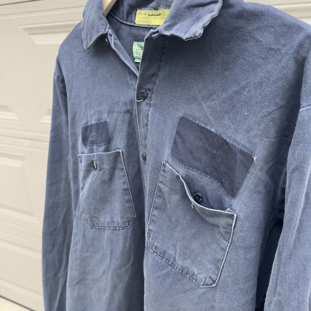 Vintage Sun Faded Thrashed Distressed Work Shirt ERD Grunge Chrome Size US L / EU 52-54 / 3 - 5 Thumbnail