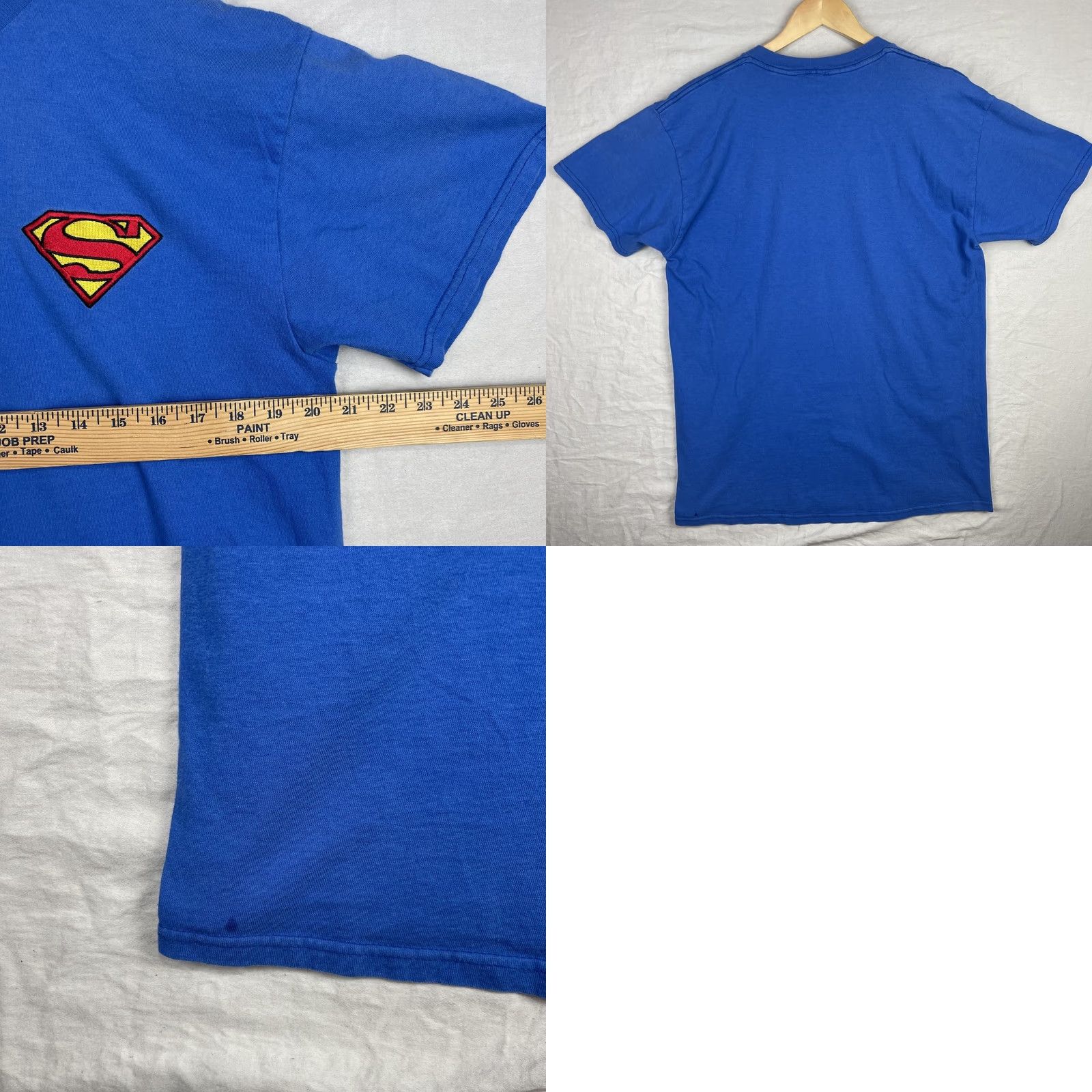 DC Comics VINTAGE DC Superman Shirt Mens Medium Blue Embroidered S Shield Logo Tee Size US M / EU 48-50 / 2 - 8 Thumbnail