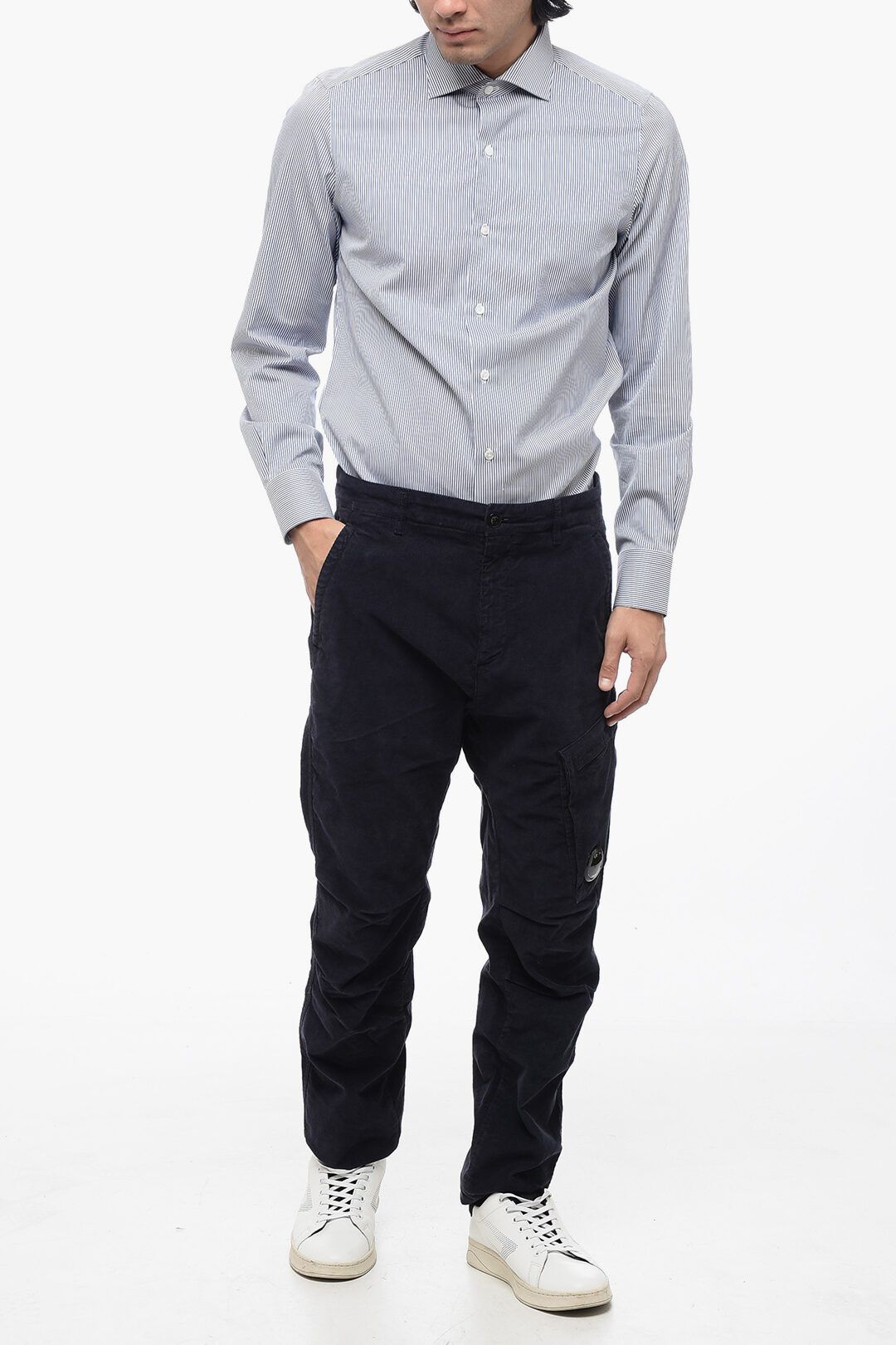 C.P. Company og1mm1024 Corduroy Cargo Pant in Black Size US 34 / EU 50 - 4 Thumbnail