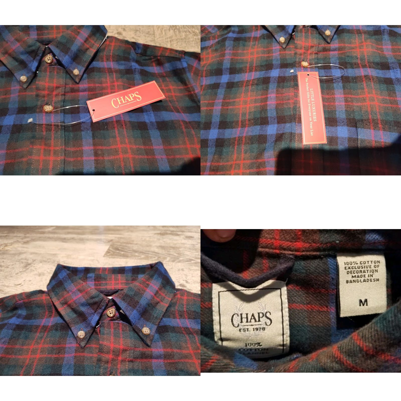 Chaps Chaps Shirt Mens Medium Washed Red Plaid Long Sleeve Button-Up Cotton Flannel Western Size US M / EU 48-50 / 2 - 8 Thumbnail