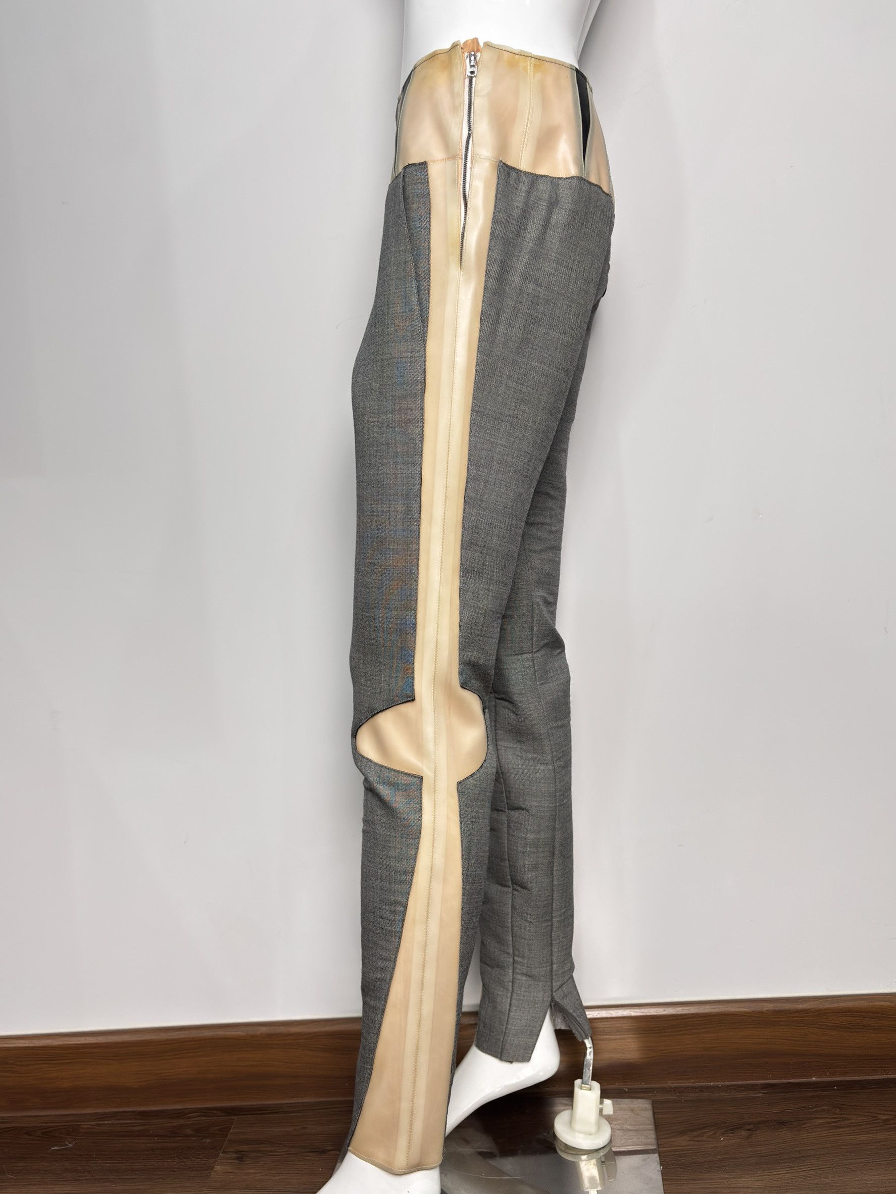 Balenciaga Two-Tone Trousers with Plastic Panel