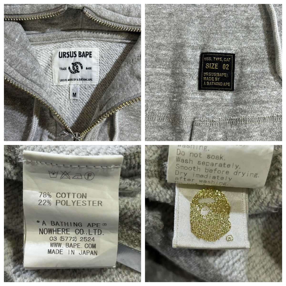 Bape Ursus Bape Full Zip Hoodie Size US M / EU 48-50 / 2 - 6 Thumbnail