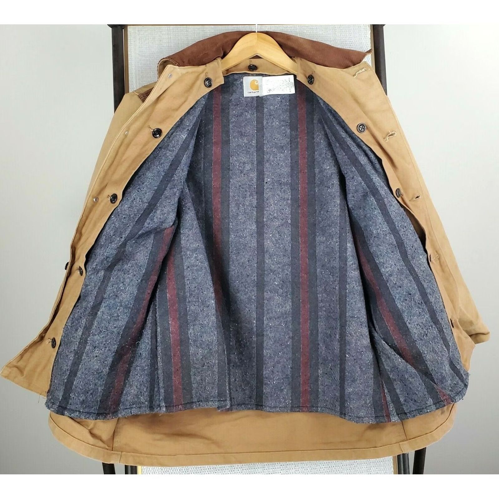Carhartt VTG Carhartt Jacket Canvas Duck Blanket Liner Hunting Field Jacket USA Made Large Khaki Beige Mens Large Size US L / EU 52-54 / 3 - 6 Thumbnail