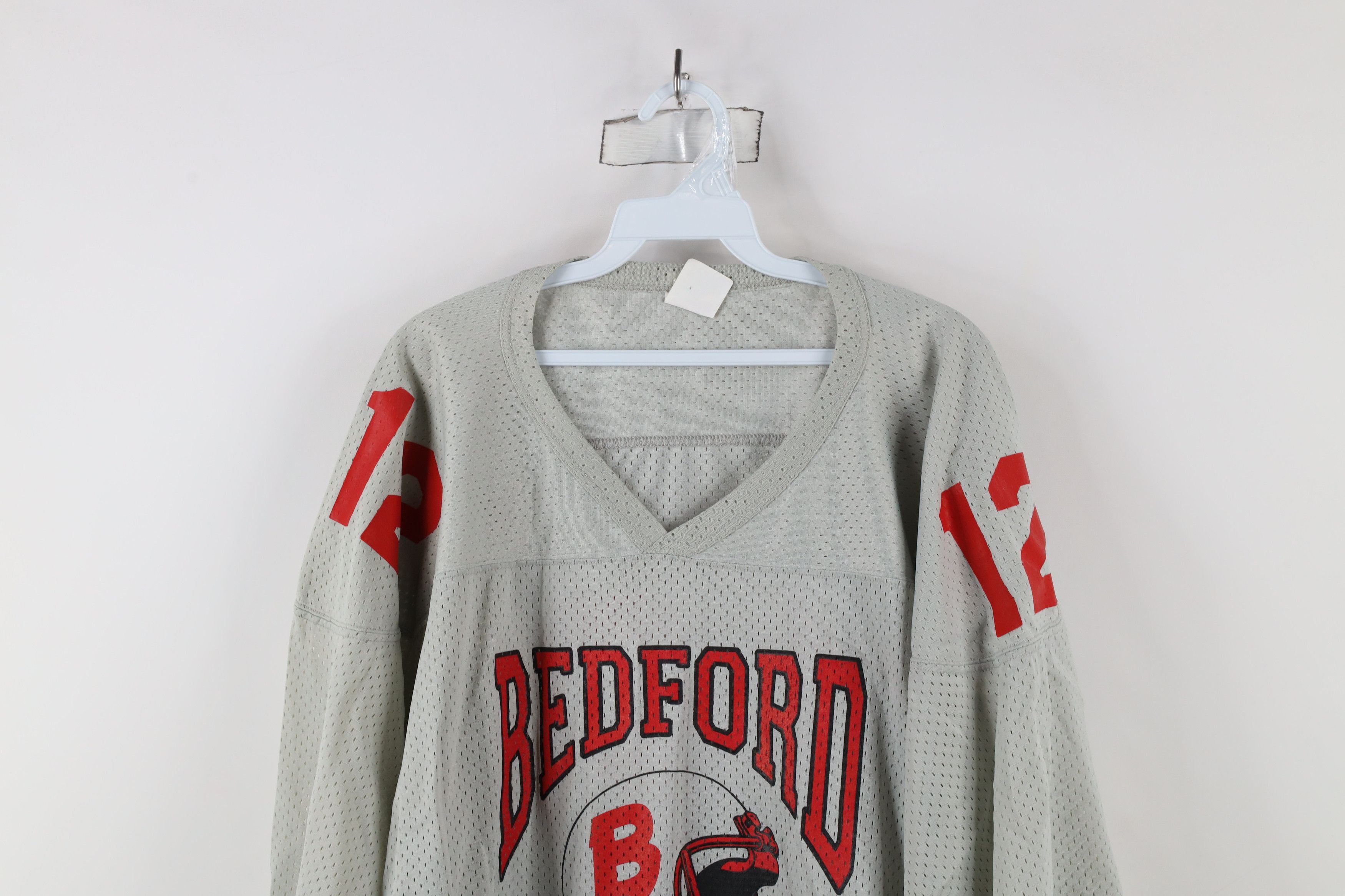 Vintage Vintage 90s Bedford Football Mesh Football Jersey Gray USA Size US XL / EU 56 / 4 - 2 Thumbnail