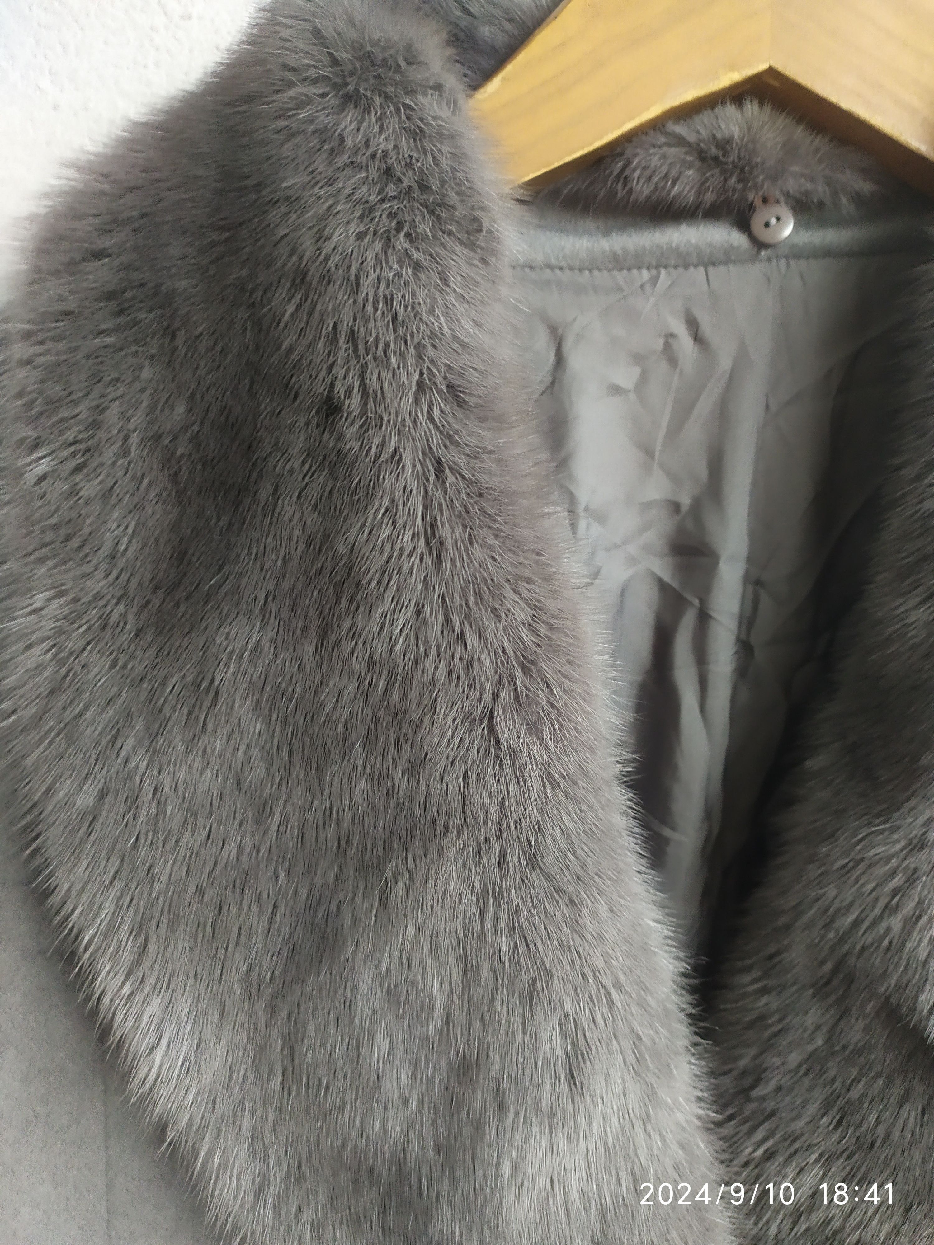 If Six Was Nine × Le Grande Bleu (L.G.B.) TESSUTO DI ITALIANO CASHMERE FOX FUR COLLAR COAT Size US L / EU 52-54 / 3 - 6 Thumbnail