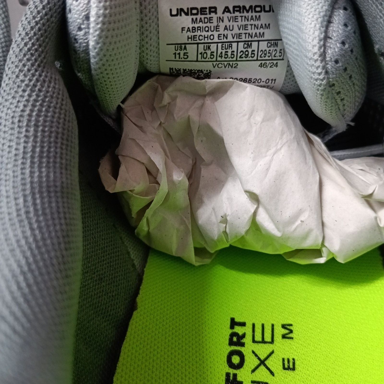 Under Armour Under Armour Turbulence 2 Men's Size 11.5 Gray / Neon Green Size US 11.5 / EU 44-45 - 6 Thumbnail
