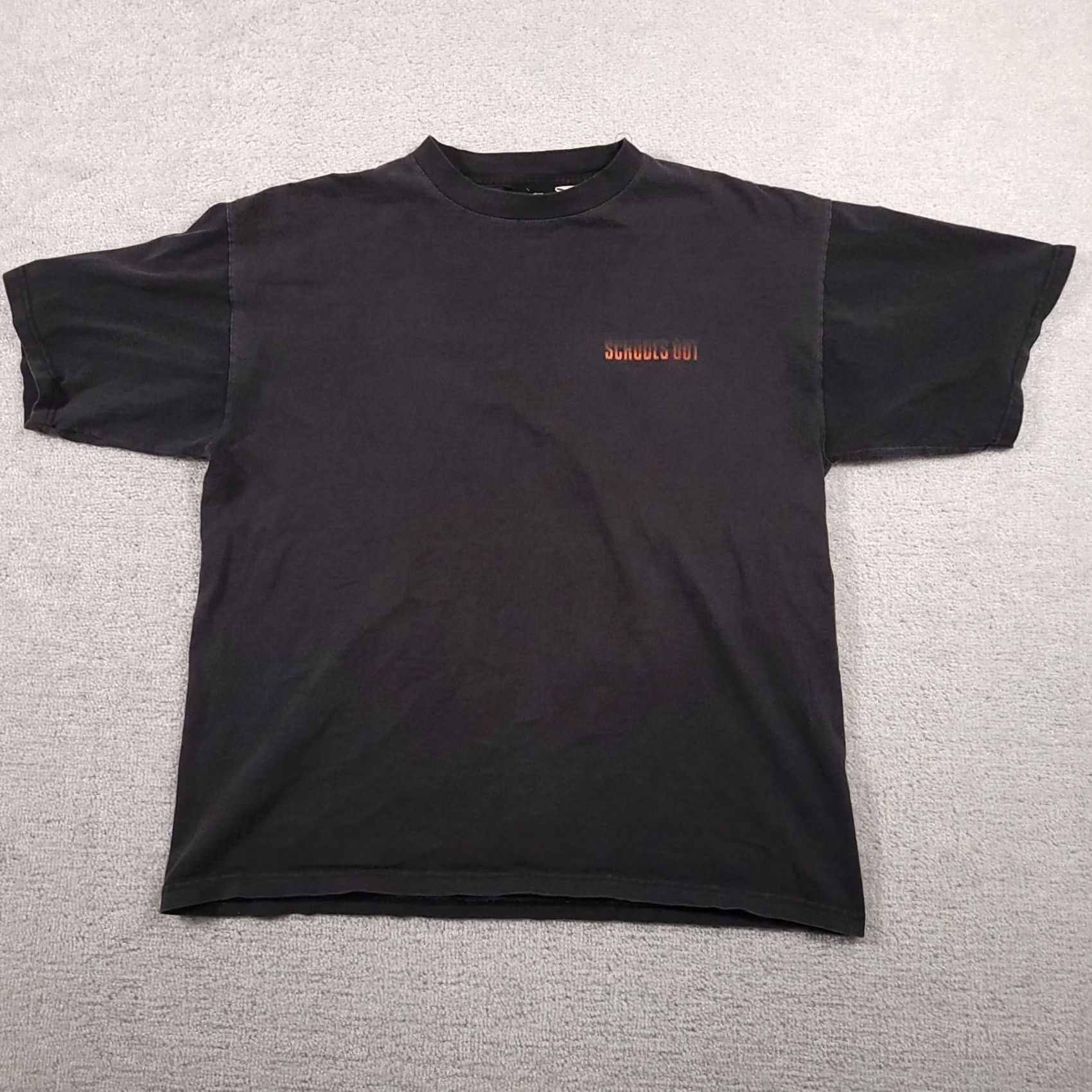 Bugle Boy VINTAGE Bugle Boy T-Shirt Mens L Black Short Sleeve Crew Neck Graphic Print 90s Schools Out Make The Grade Basketball 80s Theme Size US L / EU 52-54 / 3 - 2 Thumbnail