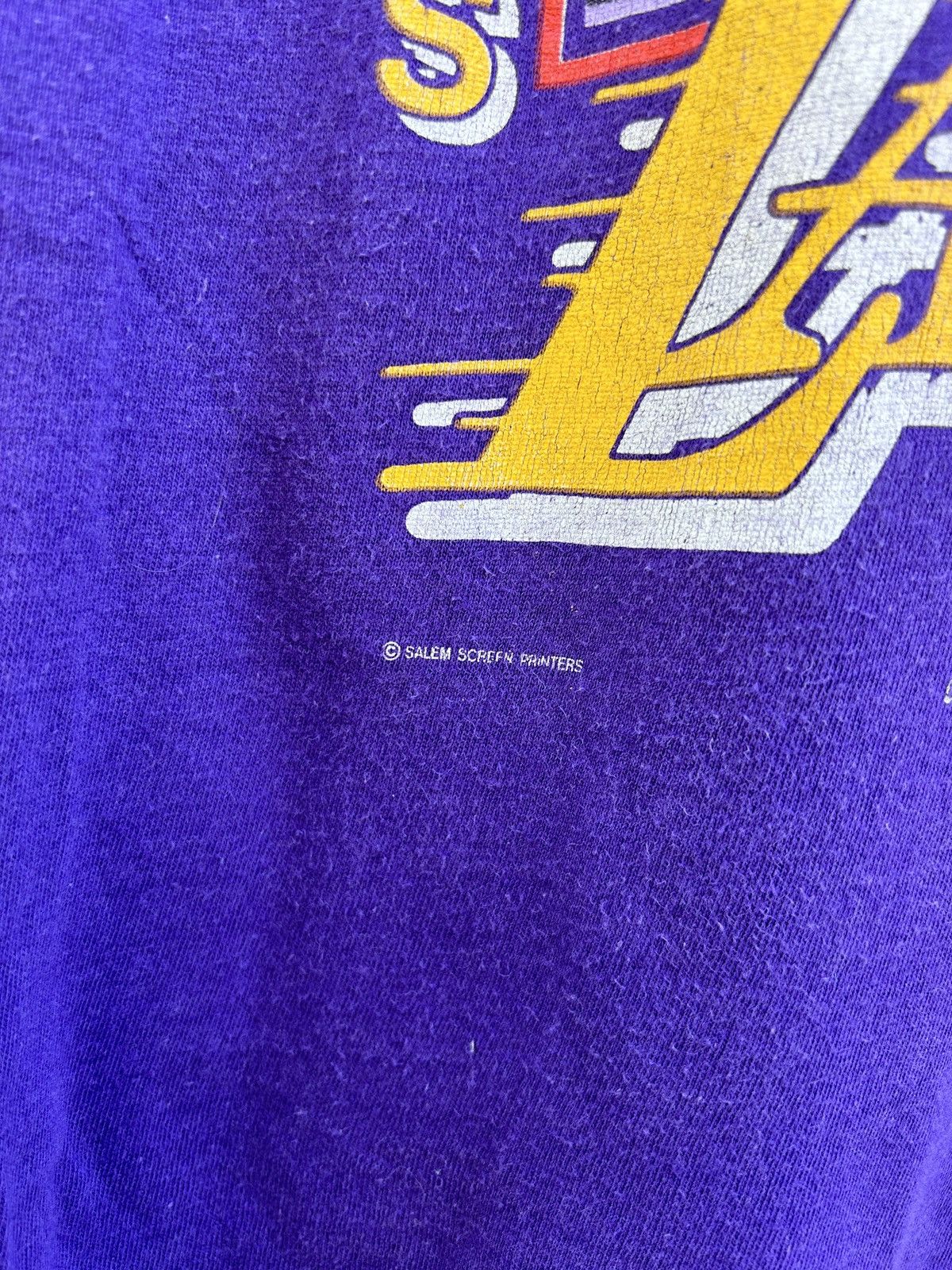 NBA 90s Vintage Salem 1990 Lakers NBA Single Stitch By Spalding Size US M / EU 48-50 / 2 - 5 Thumbnail