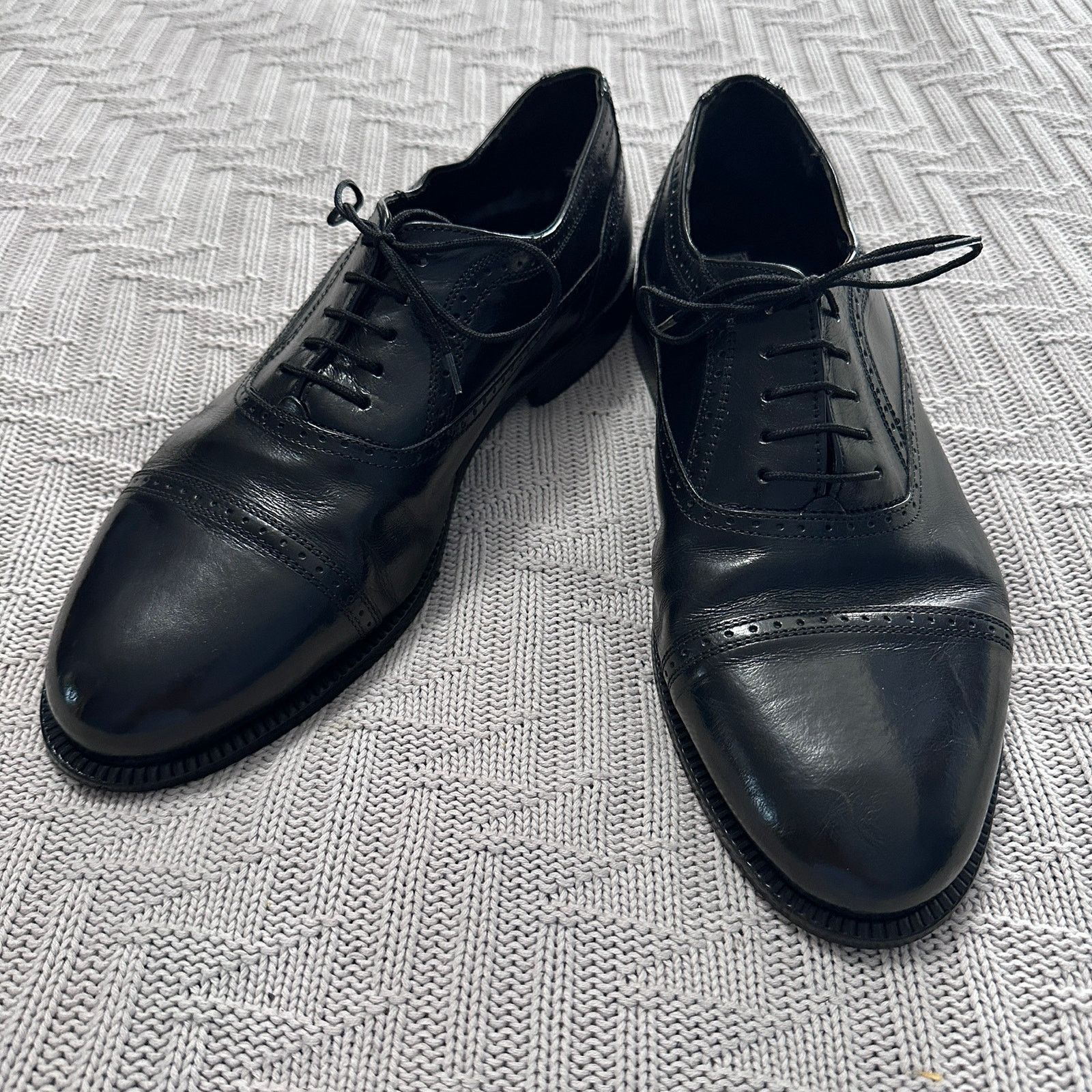 Stanley Blacker Stanley Backer black Italian leather lace up oxfords Size US 10.5 / EU 43-44 - 1 Thumbnail