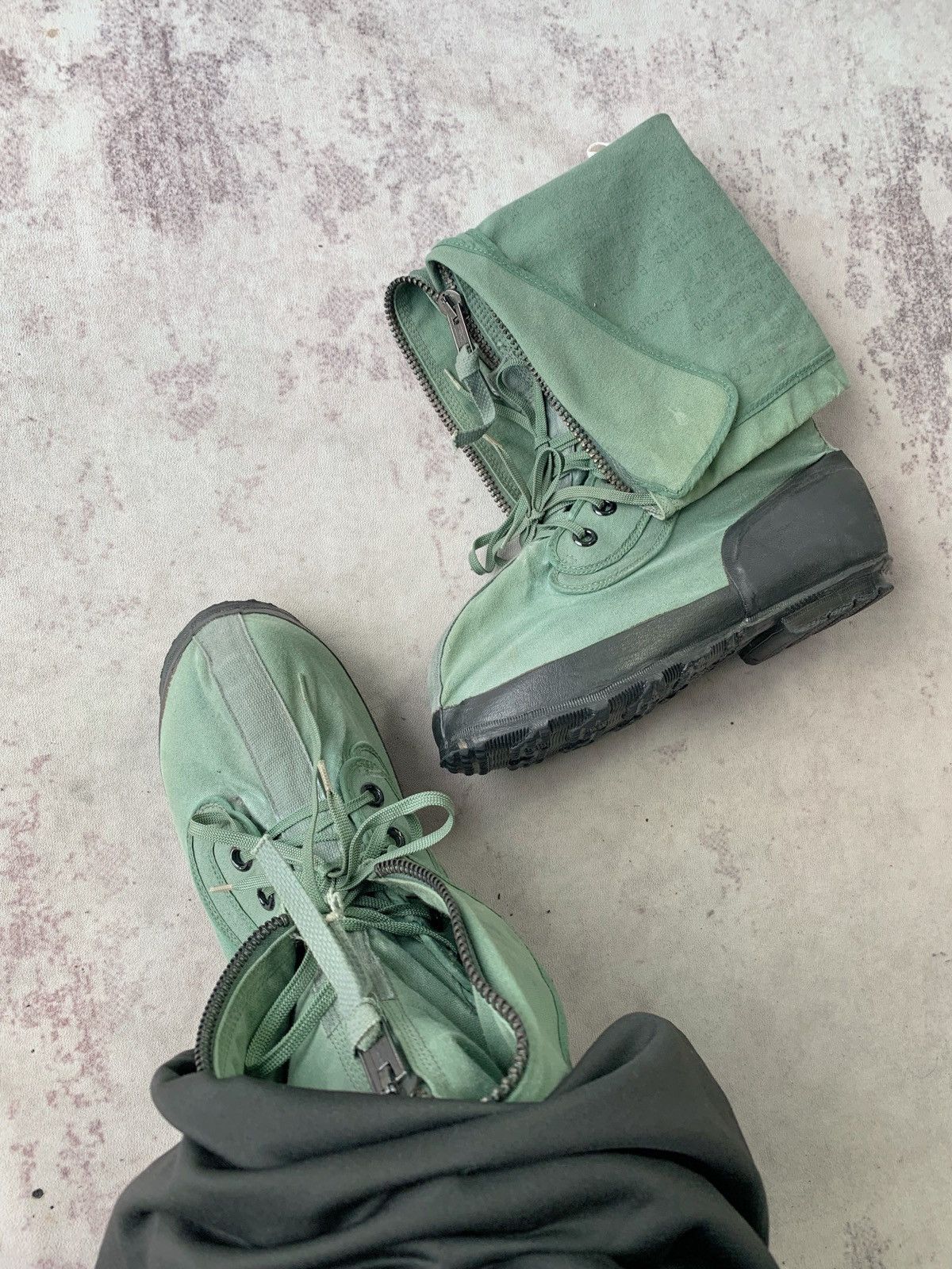 Vintage 1960s Faded Canvas Vietnam Era Zip Up Military Combat Boots Size US 9 / EU 42 - 8 Thumbnail