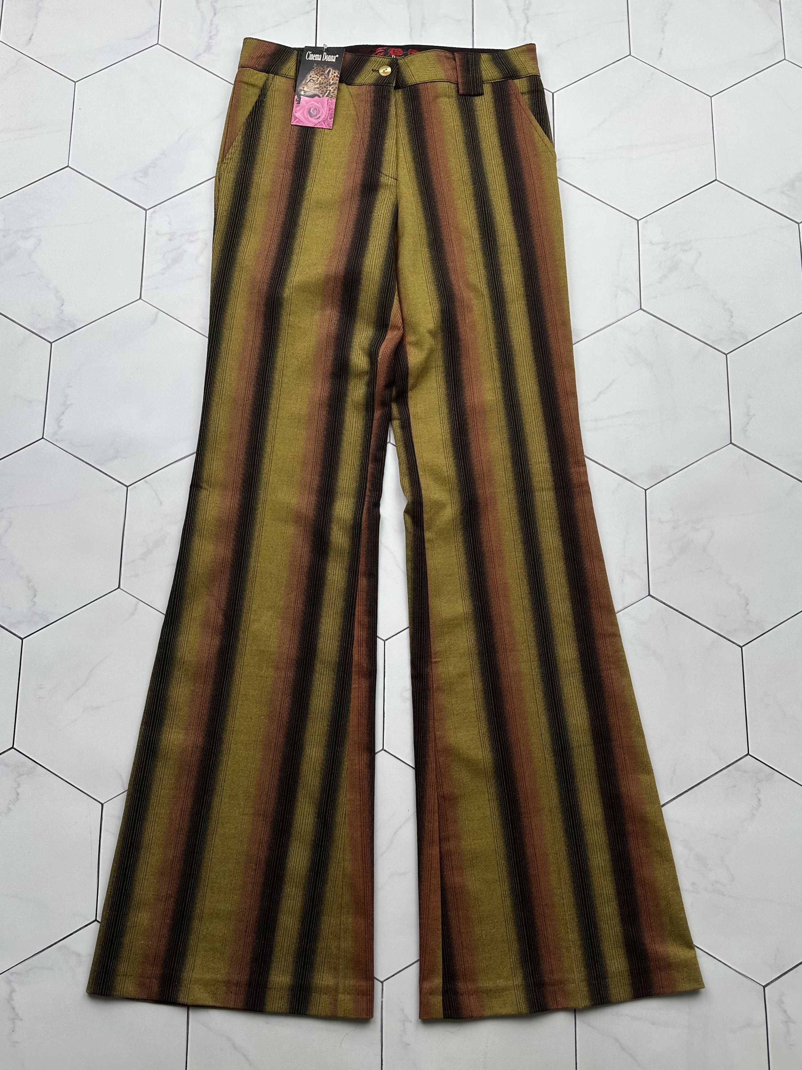 image of Avant Garde Vintage Striped Flare Pants, Women's (Size 28)
