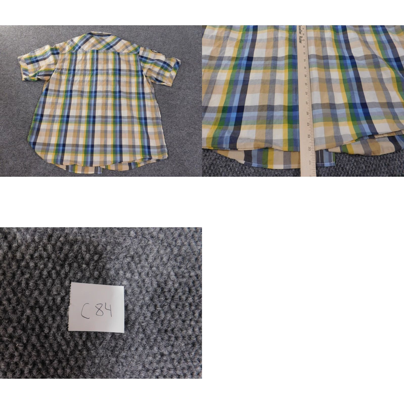 Rocawear Rocawear Shirt 3XL Mens Yellow Plaid Embroidered Button-Up Short Sleeve Retro Vintage Shirt Size US XXL / EU 58 / 5 - 9 Thumbnail