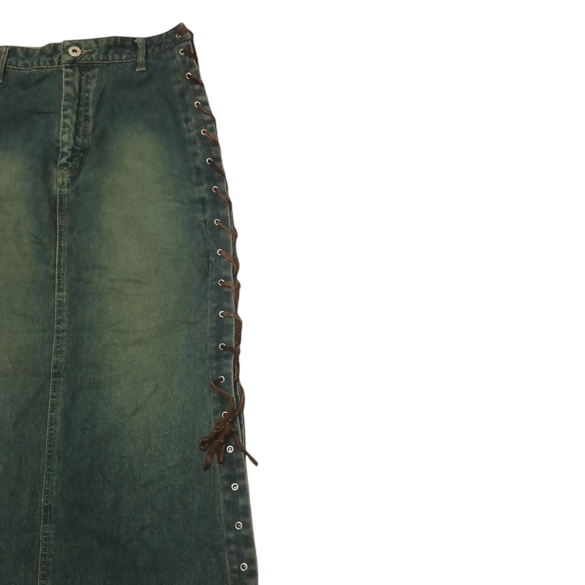 If Six Was Nine Japanese Denim Skirts ifsixwasnine style Lace up design Size 26" / US 2 / IT 38 - 3 Thumbnail