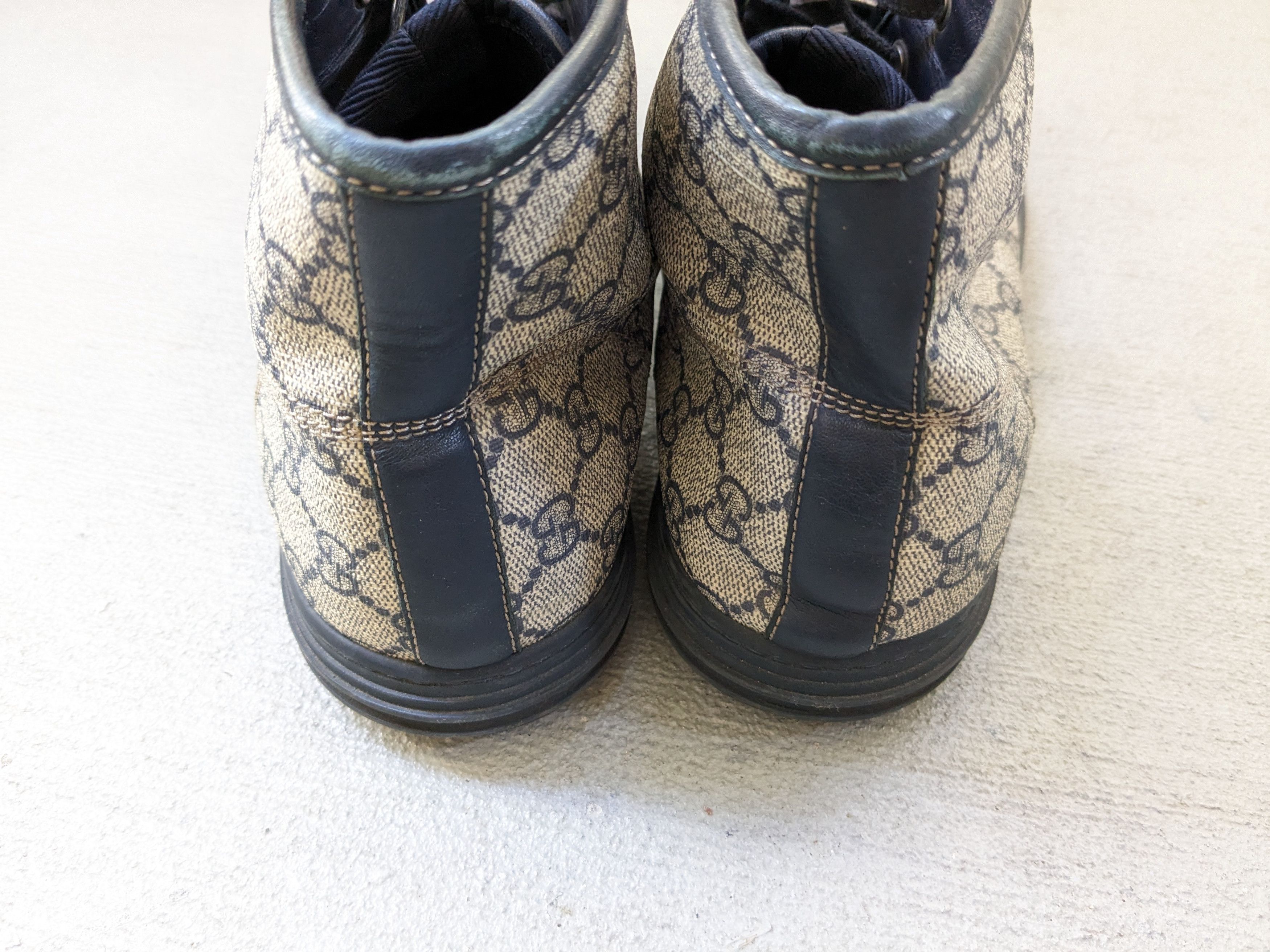 Gucci Gucci High Top Sneakers Navy Blue Leather Size 9.5 Lace Up Size US 9.5 / EU 42-43 - 7 Thumbnail