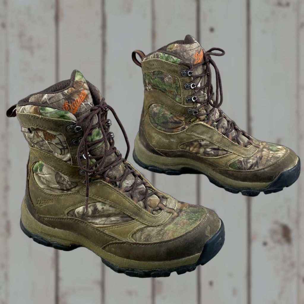 Danner Danner High Ground Mens 8 Brown Camo Real Tree Xtra Gore-Tex Boots Hunting Hiking Winter Gore-Tex Leather Brown Real Tree Xtra Camouflage Mens Boots Size US 8 / EU 41 - 1 Thumbnail
