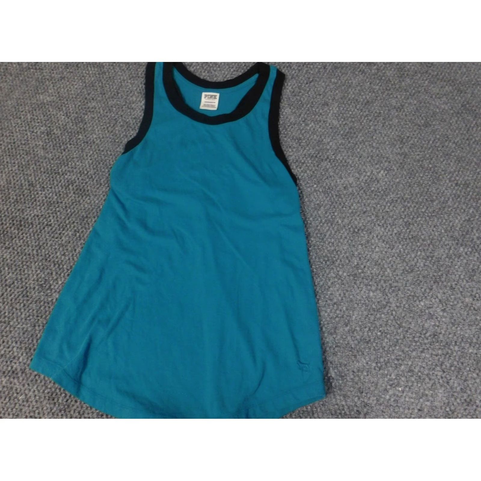 Pinko VINTAGE? No — Viictoria Secret Pink Shirt Blouse Womens XS Green Crew Neck Sleeveless Cotton Polyester Button Casual Basic Classic Breathable Regular Size XS / US 0-2 / IT 36-38 - 3 Thumbnail