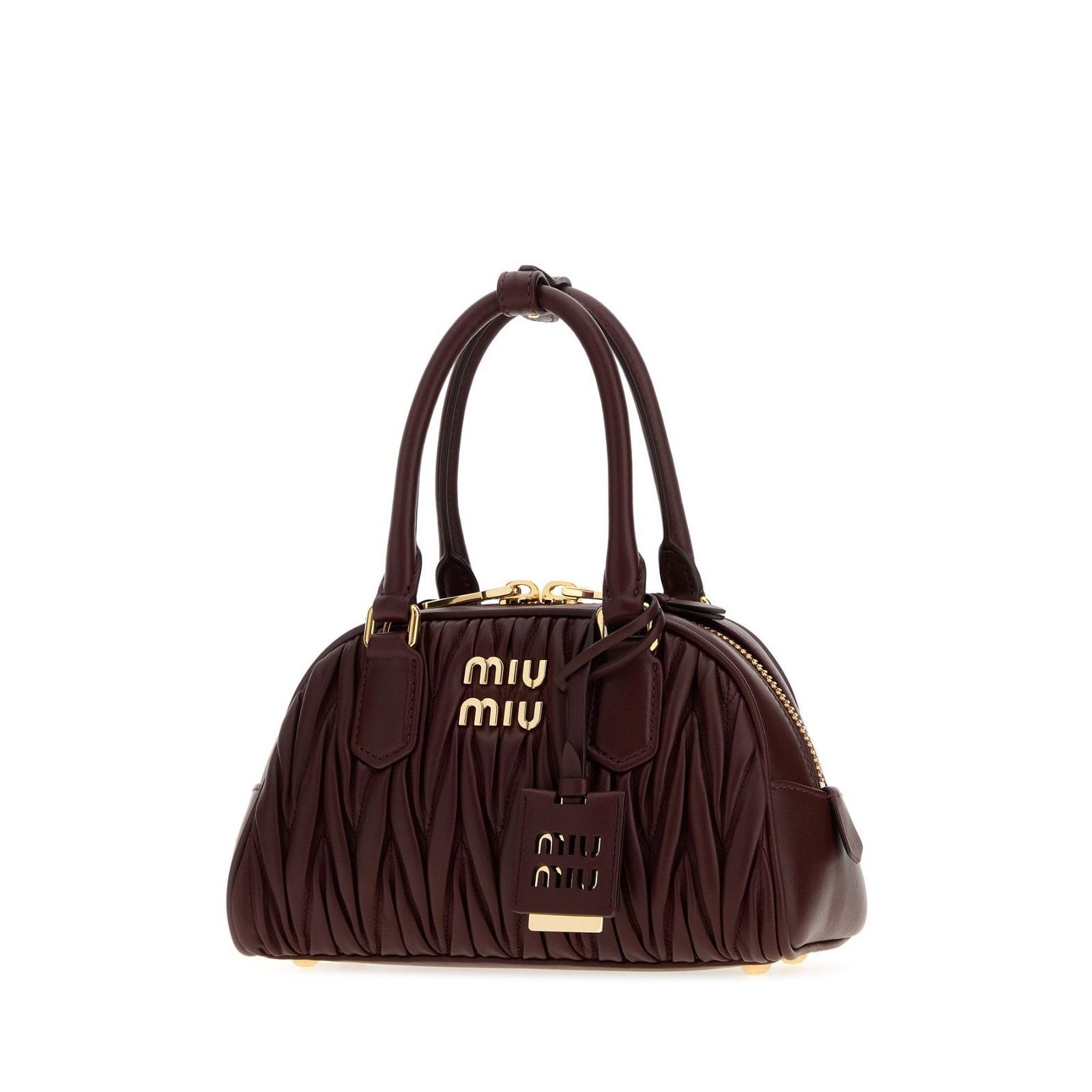 Miu Miu MIU MIU Arcadie $3250 Burgundy Nappa Leather Top Handle Bag Size ONE SIZE - 2 Thumbnail