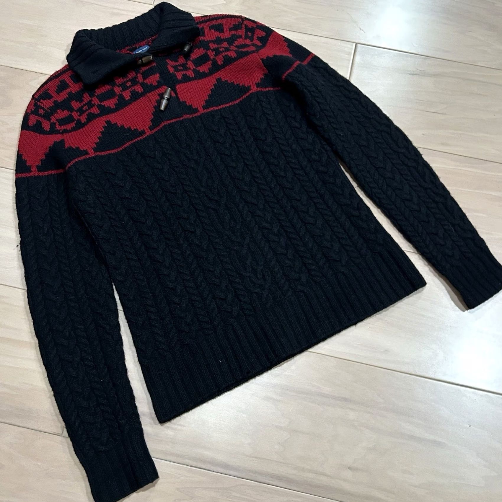Ralph Lauren VINTAGE Ralph Lauren Wool Cable Knit Sweater Shawl Collar Aztec Hole Women’s Medium Size M / US 6-8 / IT 42-44 - 3 Thumbnail