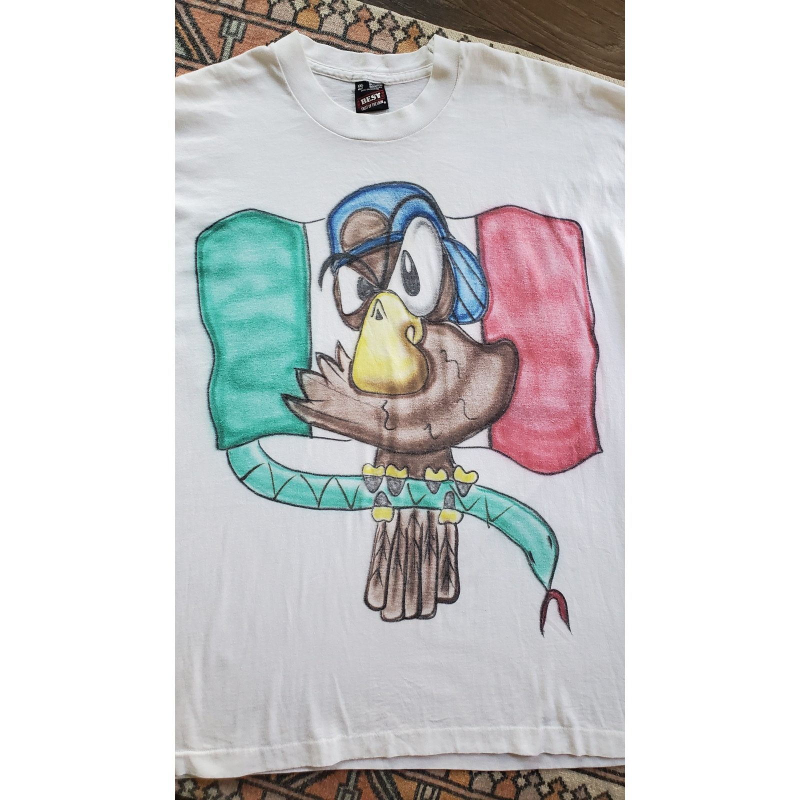 Fruit Of The Loom Graffiti Spray Paint Style Single Stitch Mexico Flag Shirt Size US XXL / EU 58 / 5 - 2 Thumbnail