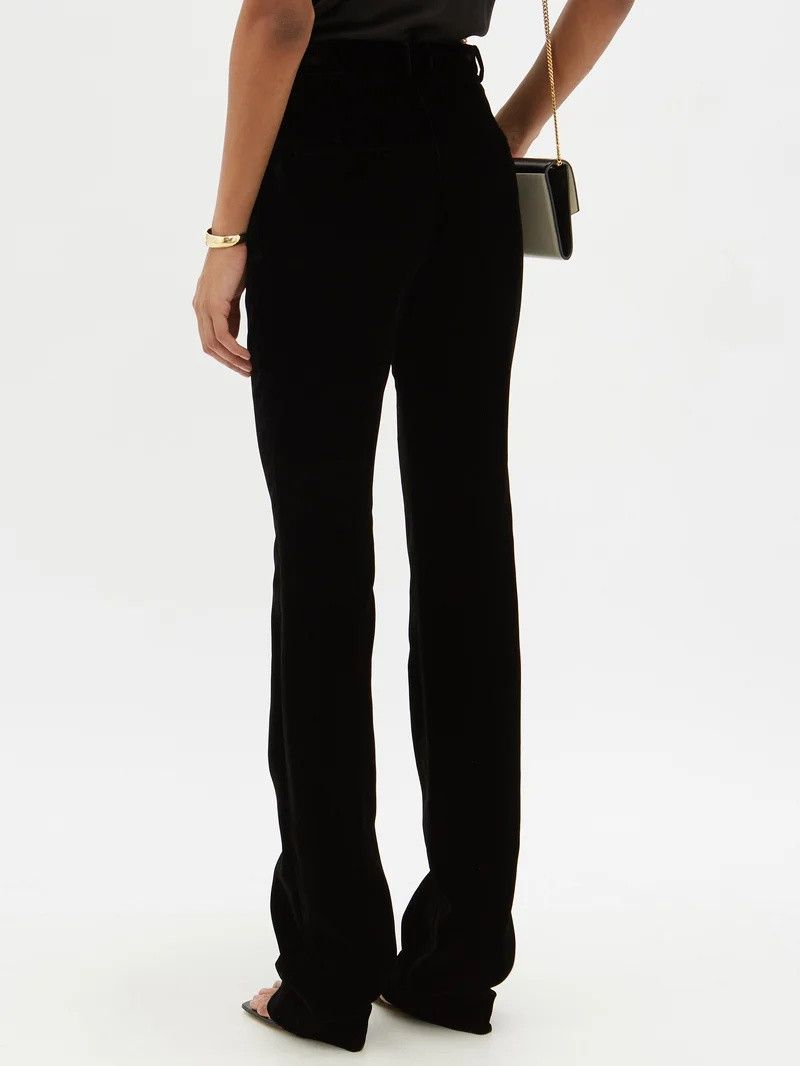 Saint Laurent Paris o1b1hav111124 Pants Velours Cupro Organiq Midnight Blue Size 30" / US 8 / IT 44 - 5 Thumbnail