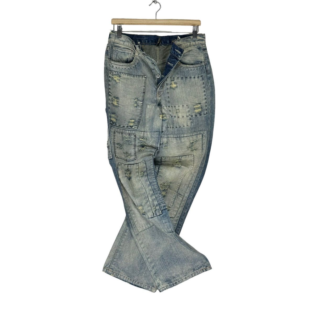 Japanese Brand ❄️TTU JAPAN PATCHWORK BORO DENIM DISTRESSED LIKE KAPITAL Size US 30 / EU 46 - 1 Thumbnail