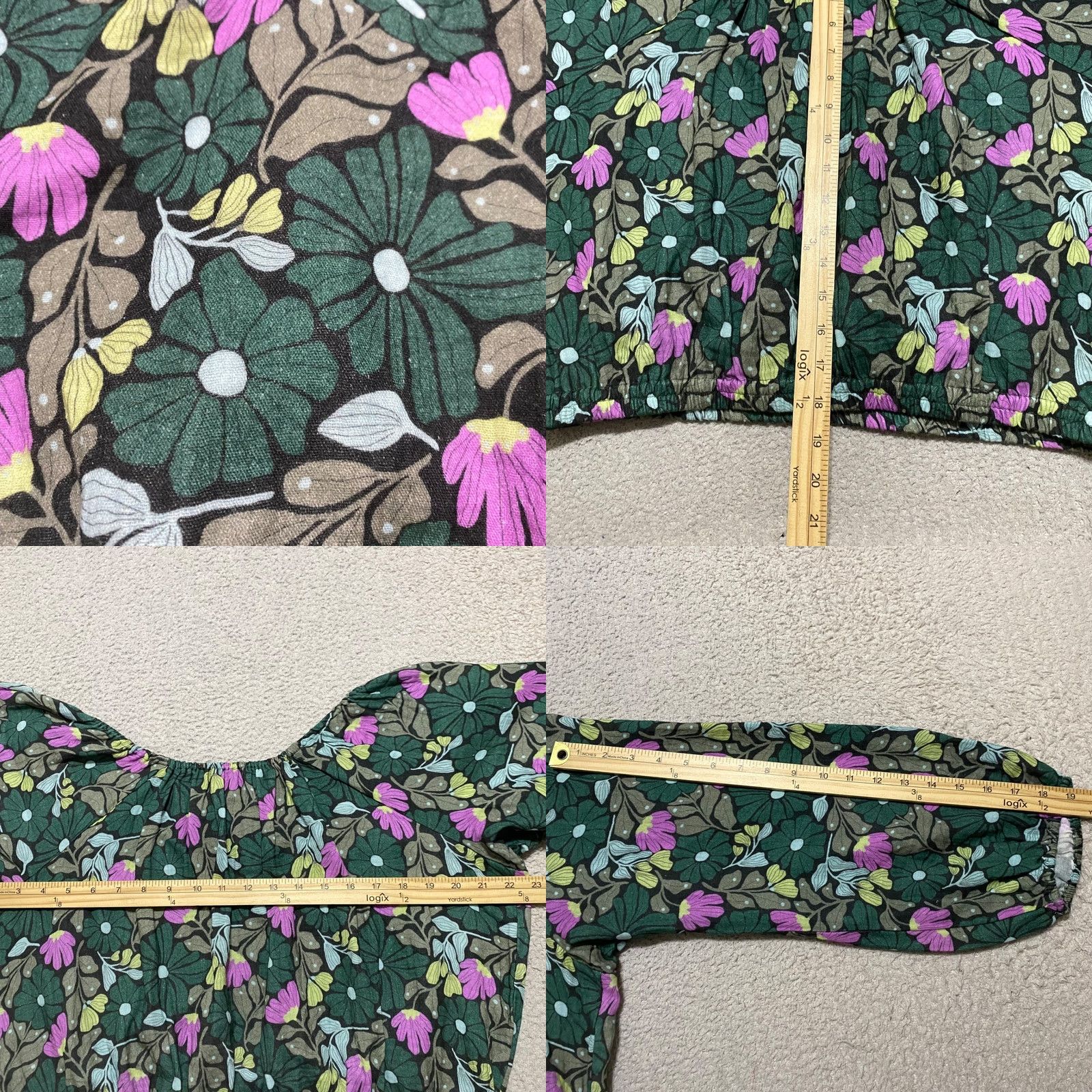 Marine Layer Marine Layer Blouse 3/4 Sleeve Multicolor Floral Tiana Crop Top Womens Large XS-XL? Size L / US 10 / IT 46 - 8 Thumbnail