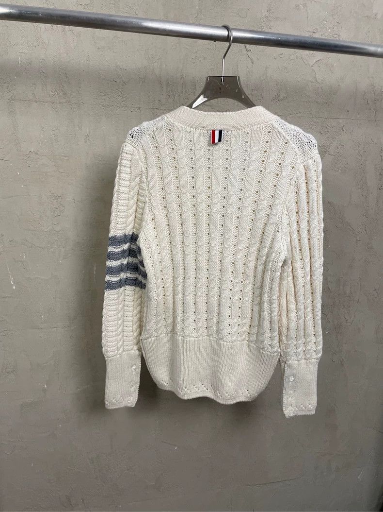Thom Browne Thom Browne White American twill wool sweater Size M / US 6-8 / IT 42-44 - 2 Thumbnail