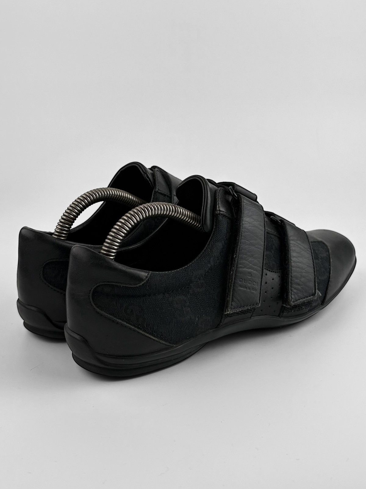 Gucci Gucci Black GG Canvas Leather Hook & Loop Sneakers 36.5 6.5 Size US 6.5 / IT 36.5 - 5 Thumbnail