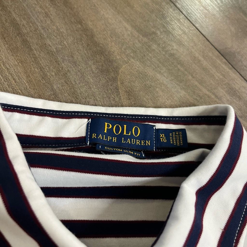 Polo Ralph Lauren Polo Ralph Lauren Blue Stripe Polo Shirt Men XL Bin B-53 Size US XL / EU 56 / 4 - 3 Thumbnail