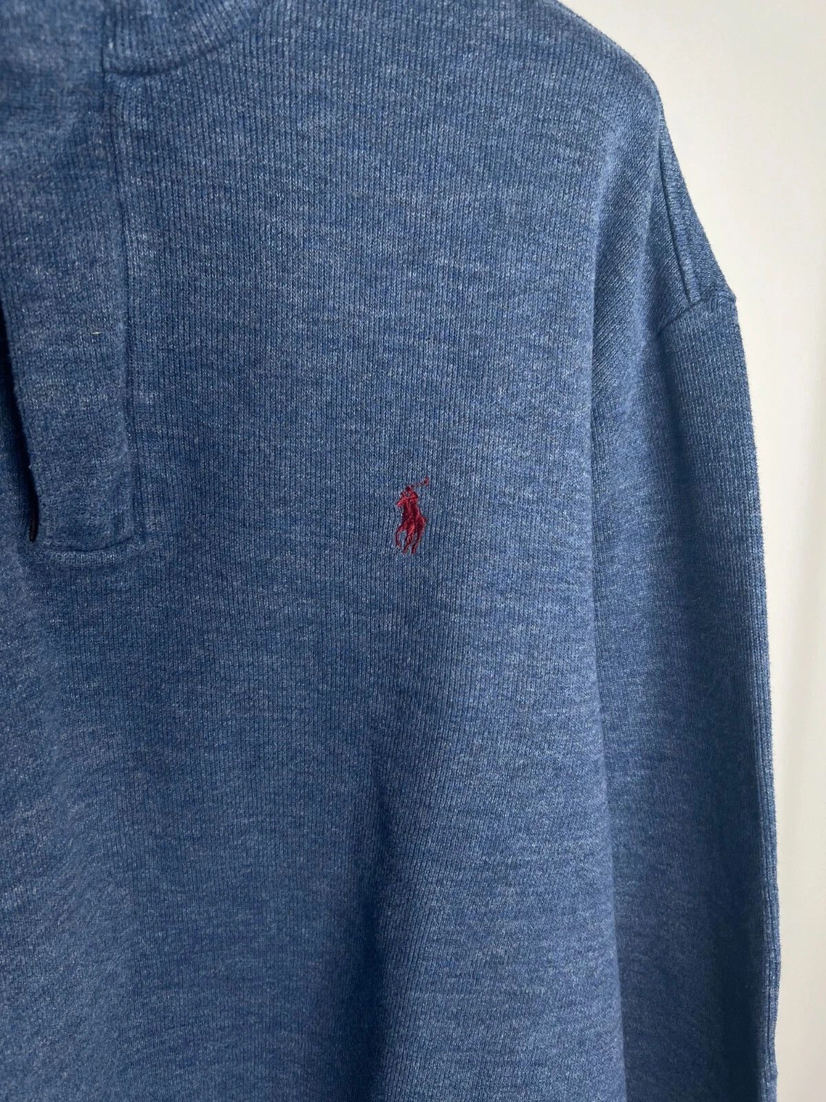 Polo Ralph Lauren Polo Ralph Lauren 1/4 Zip Blue Sweater Men's Pony Red XXL Size US XXL / EU 58 / 5 - 11 Thumbnail