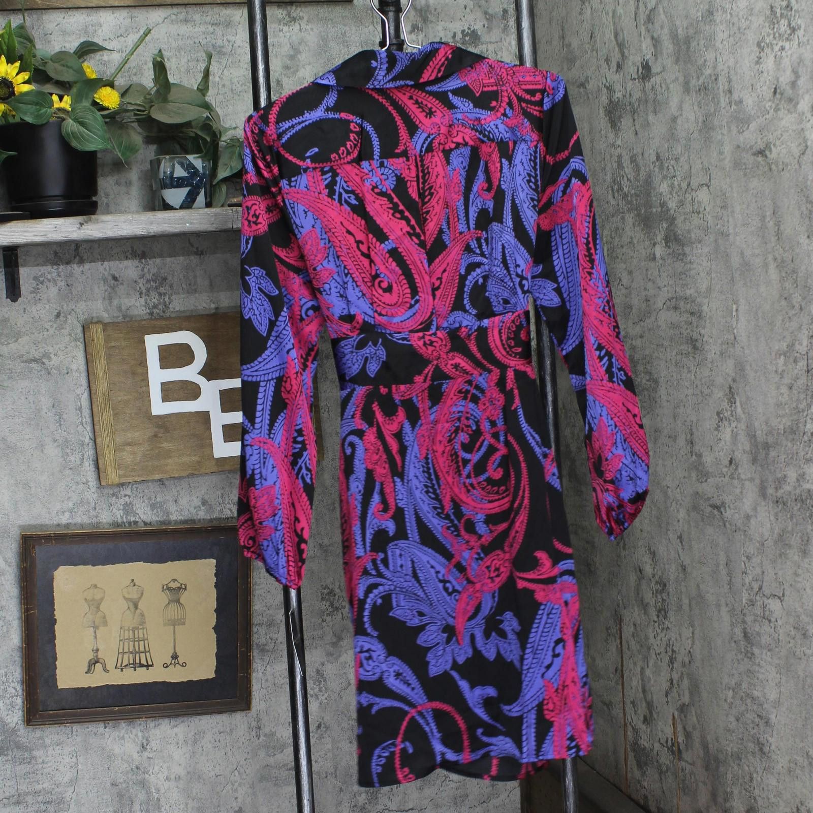 Other Nwt Tahari Asl Faux-wrap Dress Dem643-t4 Black Cobalt 6 Size M / US 6-8 / IT 42-44 - 2 Thumbnail