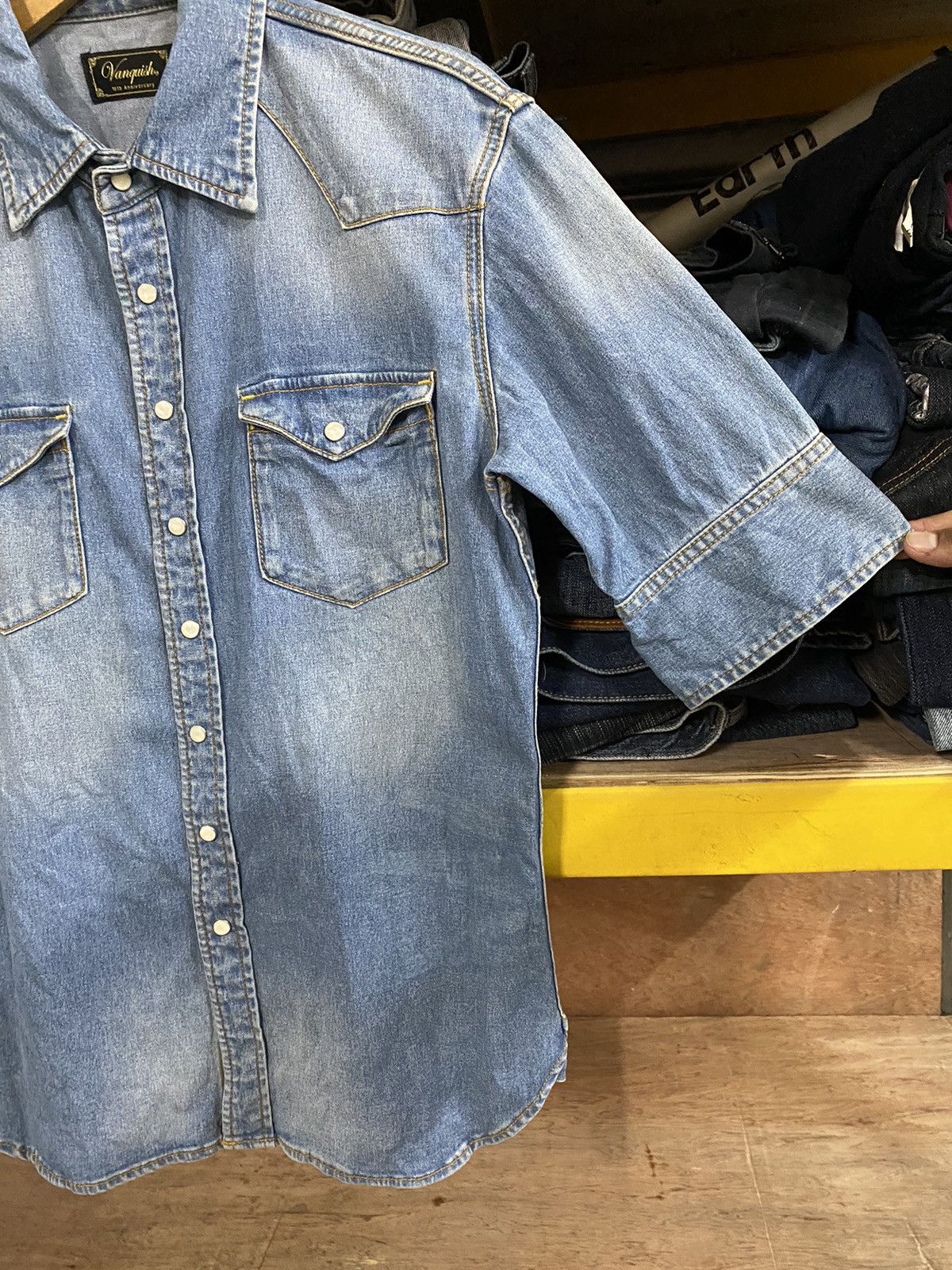 Japanese Brand × Vanquish Vanquish 10th Anniversary Western Denim 3 Quarter Shirt Size US M / EU 48-50 / 2 - 3 Thumbnail