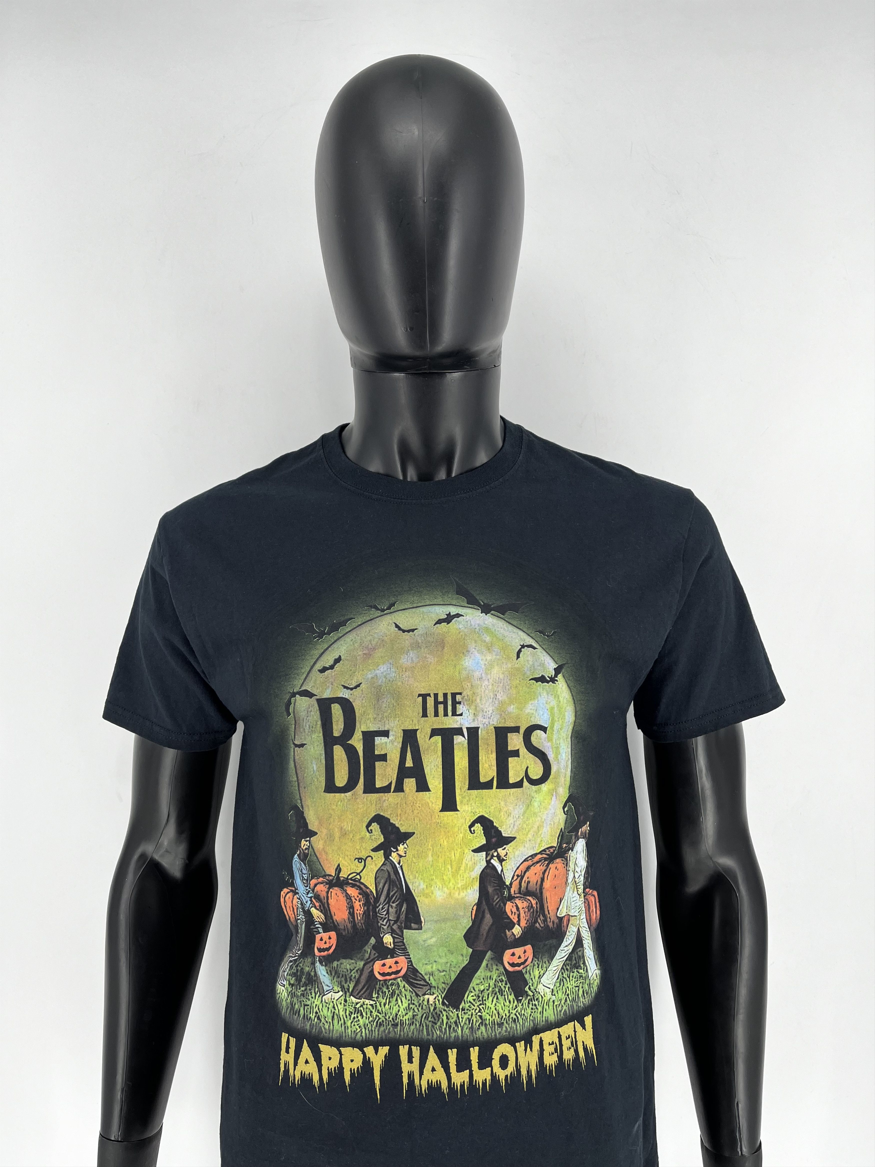Band Tees × Vintage Vintage The Beatles Happy HalloweenThrashed Rock Streetwear Size US M / EU 48-50 / 2 - 1 Thumbnail