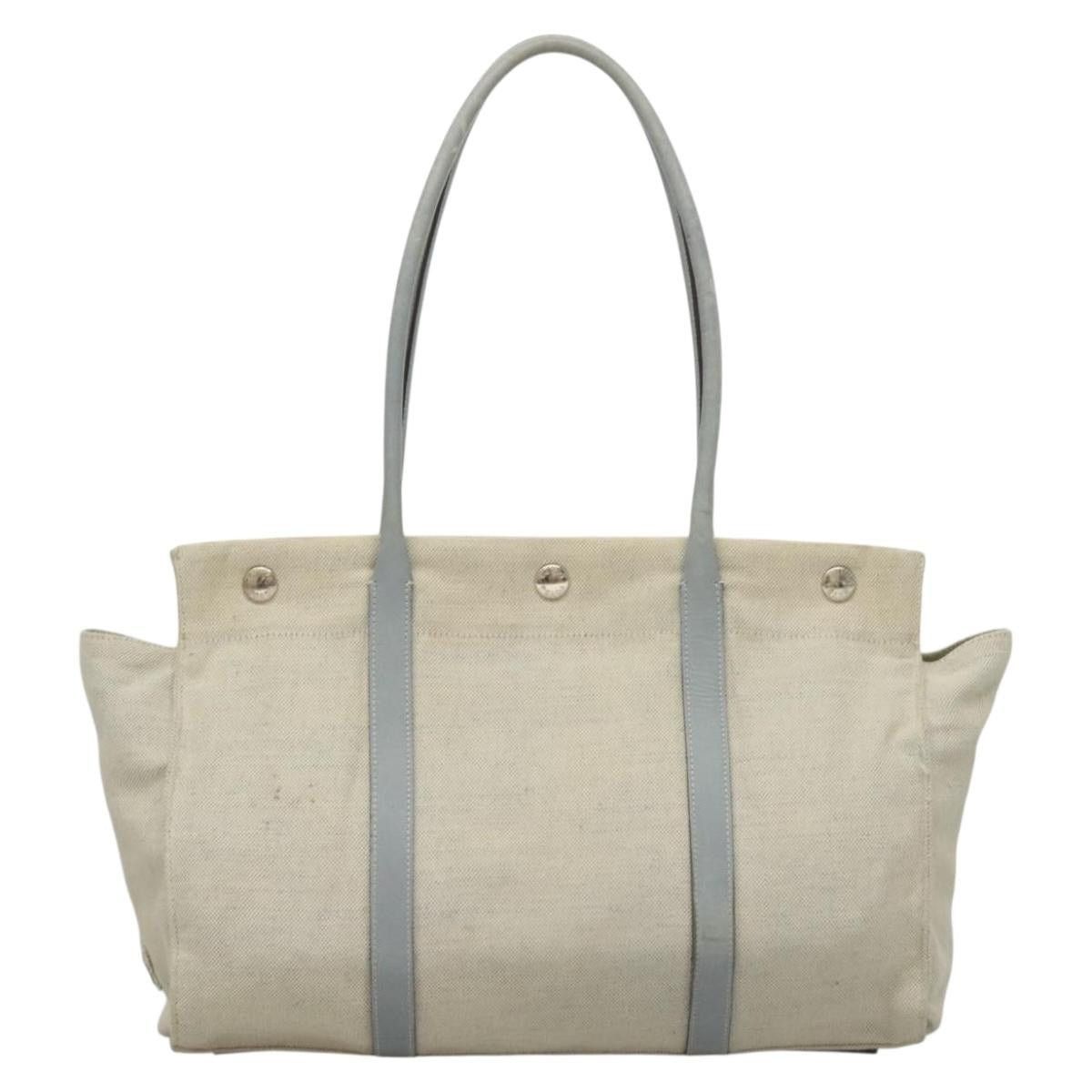 Prada PRADA Tote Bag Canvas Beige Silver Size ONE SIZE - 3 Thumbnail