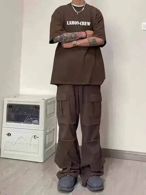 Designer utility baggy flared cargo pants Size US 32 / EU 48 - 2 Thumbnail