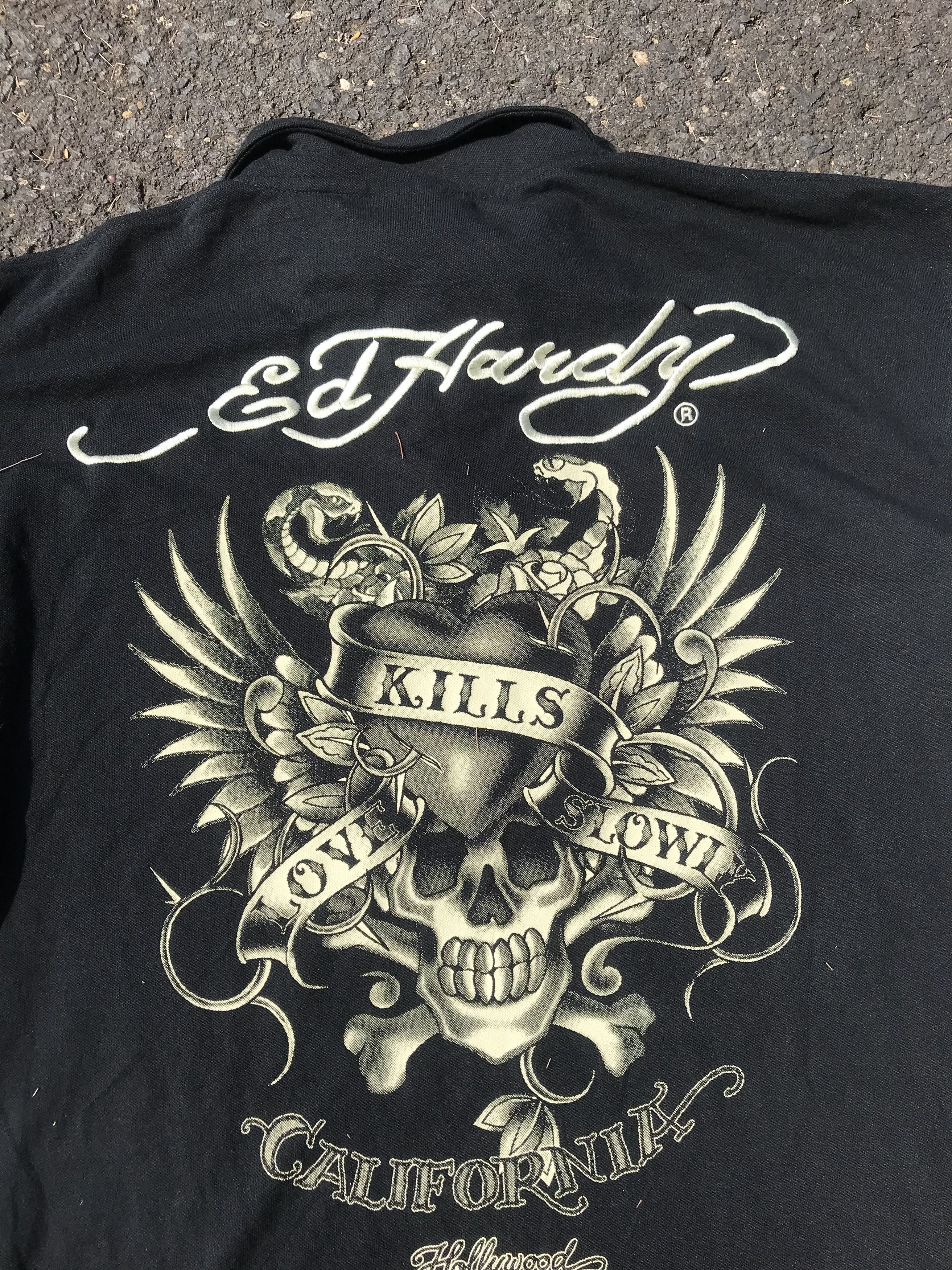 Affliction × Christian Audigier × Ed Hardy Y2K Vintage rare ed hardy christian audigier polo shirt Size US XXL / EU 58 / 5 - 4 Thumbnail