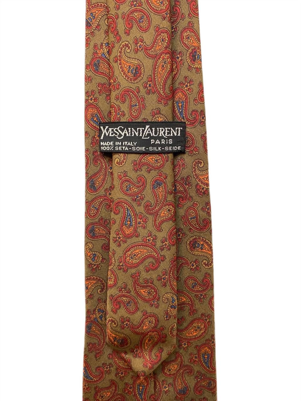 Yves Saint Laurent Yves Saint Laurent YSL Floral Abstract Silk Tie Vintage Y2K Size ONE SIZE - 5 Thumbnail