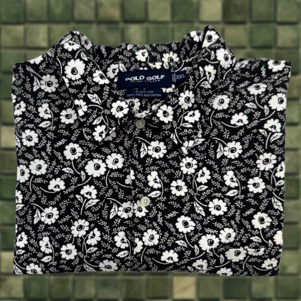 Polo Ralph Lauren VINTAGE Polo Ralph Lauren Camp Shirt Men’s 2XL Linen Blend Floral All Over Print Shirt Men 2XL Black Floral 90s Hawaiian Polo Golf Mens Size US XXL / EU 58 / 5 - 1 Thumbnail