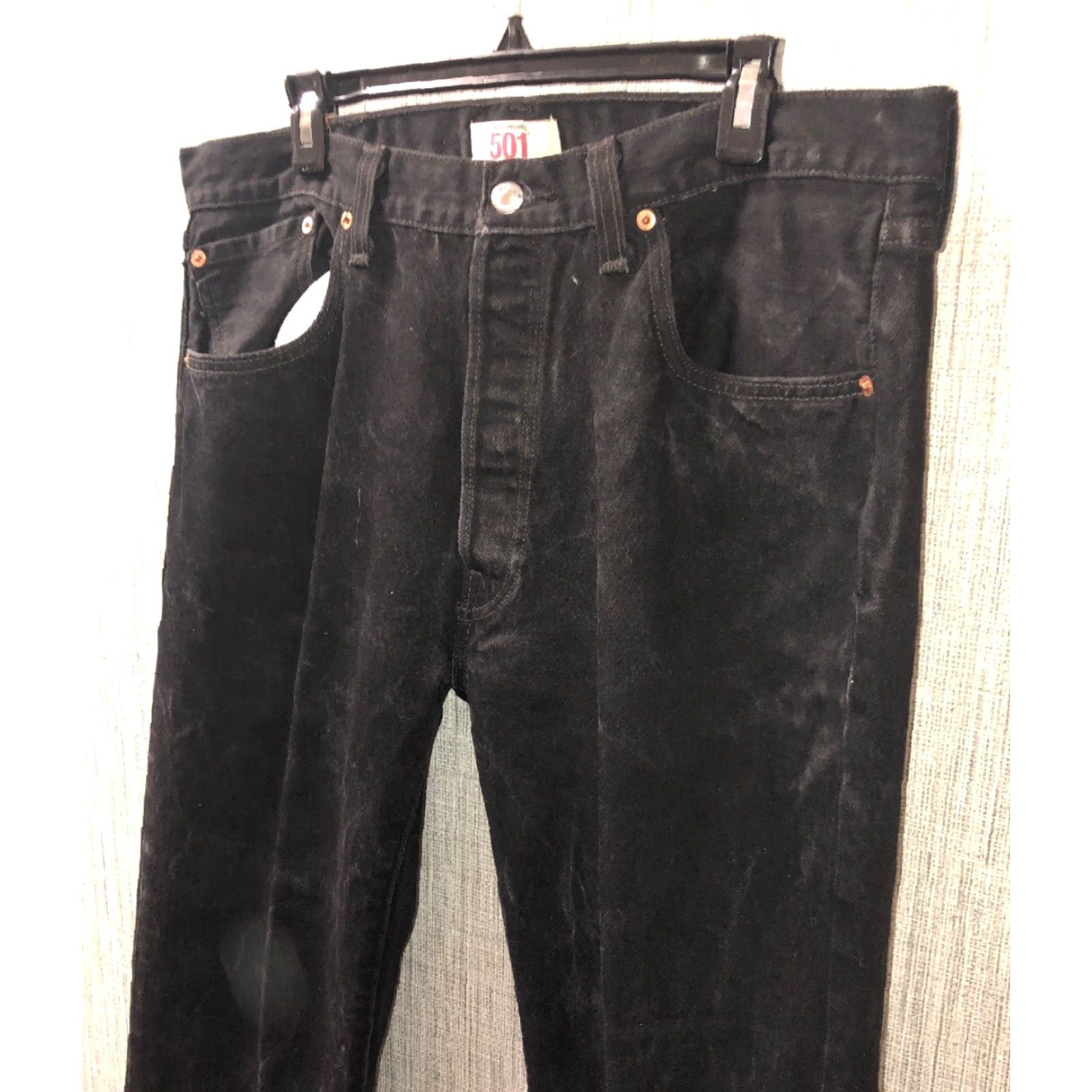 Levi's VINTAGE Levi's Men's Jeans 501 Straight Leg 38x30 Black Classic Mid Rise Button-Fly Size US 38 / EU 54 - 3 Thumbnail